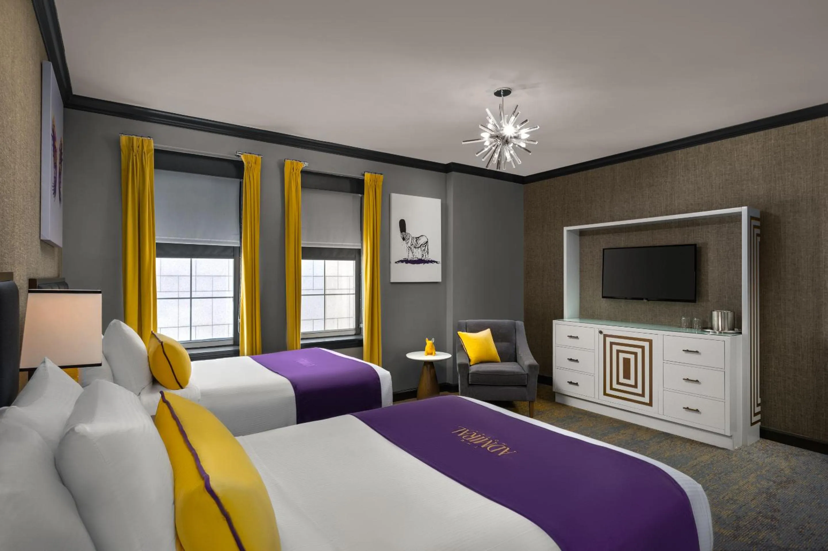 Bed in The Admiral, Downtown Historic District