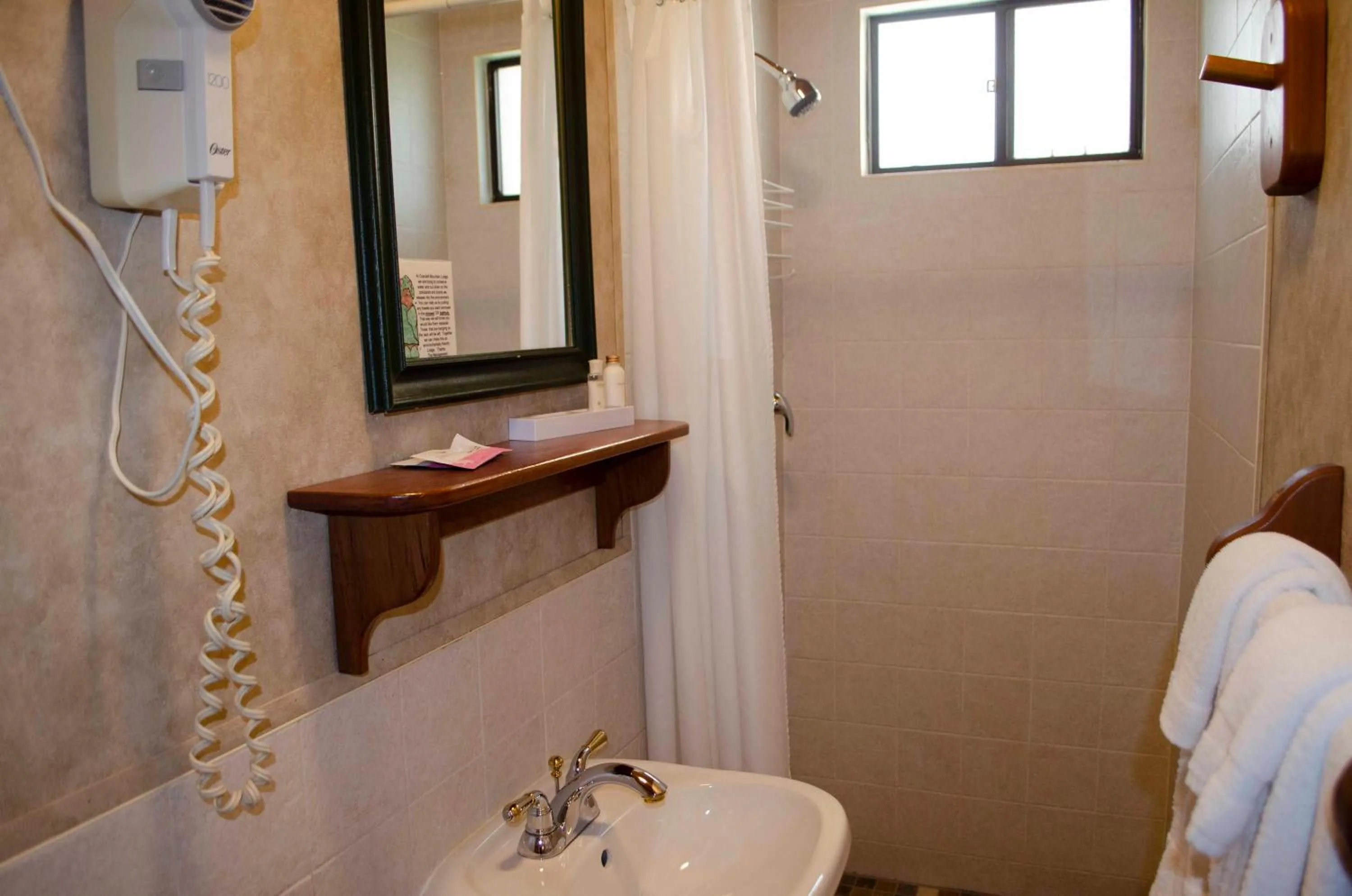 Shower in Crandell Mountain Lodge