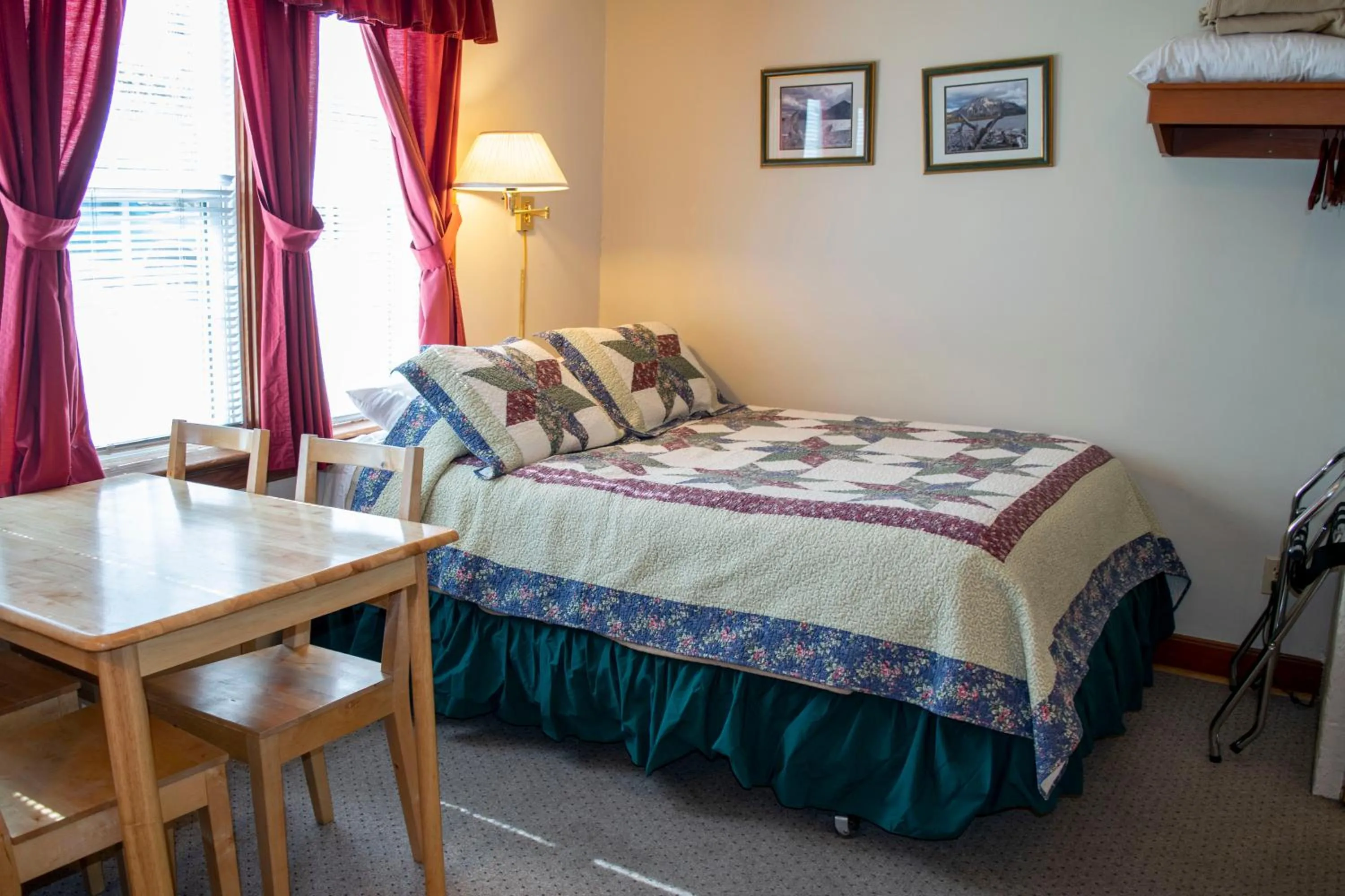 Bed in Crandell Mountain Lodge