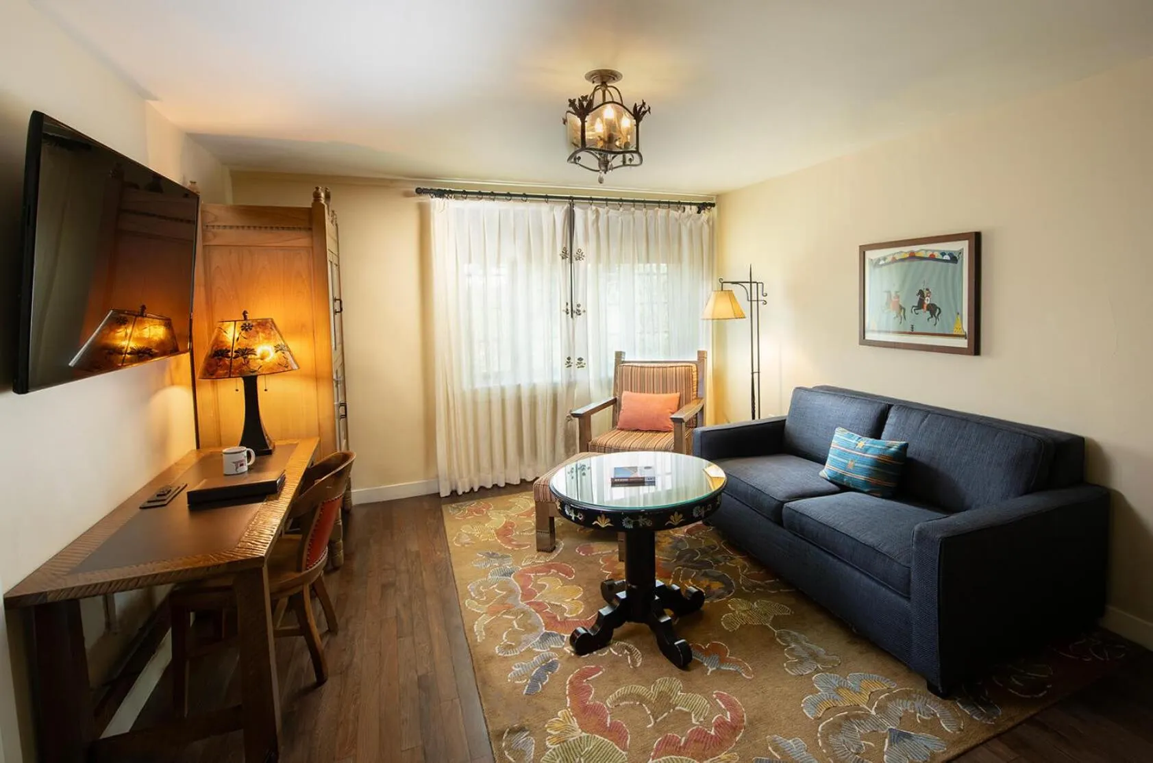 Seating area in La Fonda on the Plaza