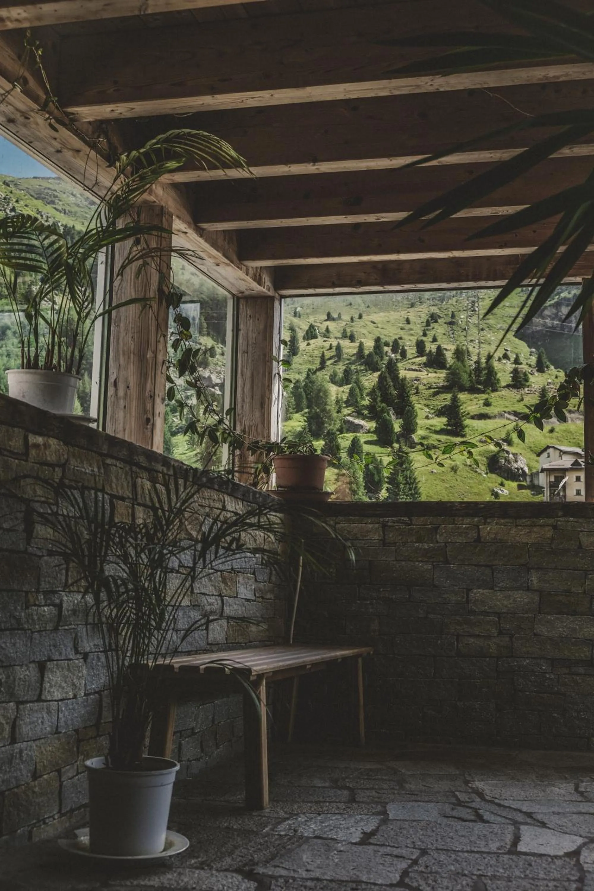 Mountain view in Hotel Grischuna