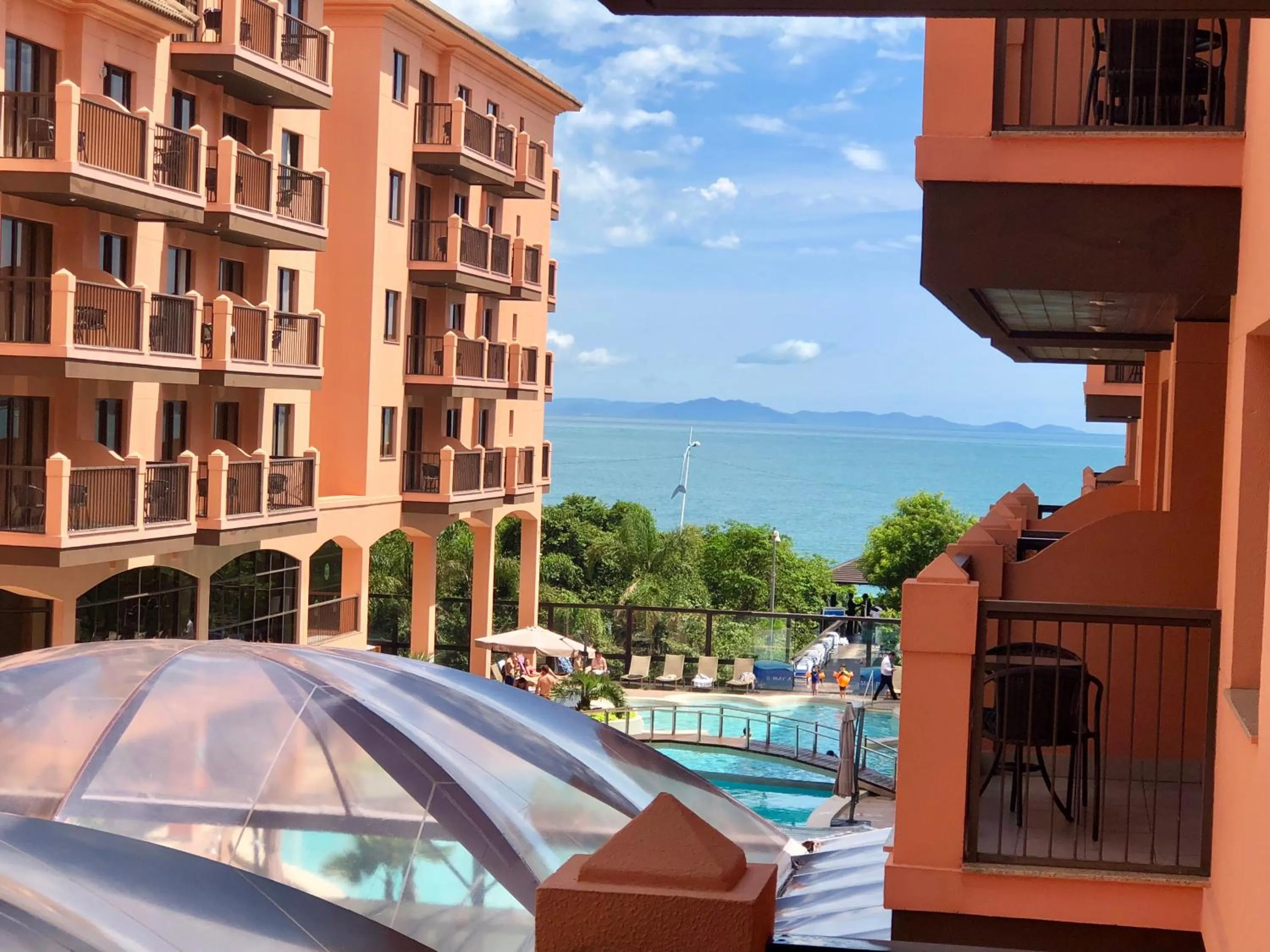 Balcony/Terrace in Flat Partic Hotel Jurere Beach Village