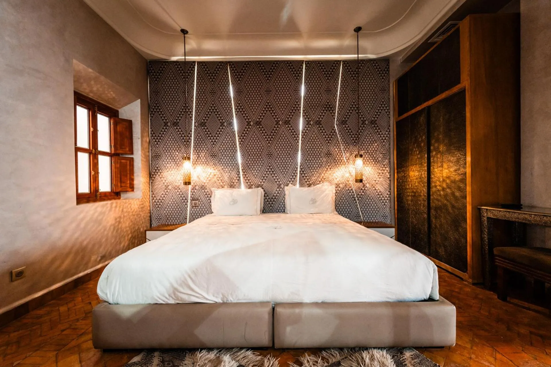 Bed in Ysalis Riad Restaurant & Spa