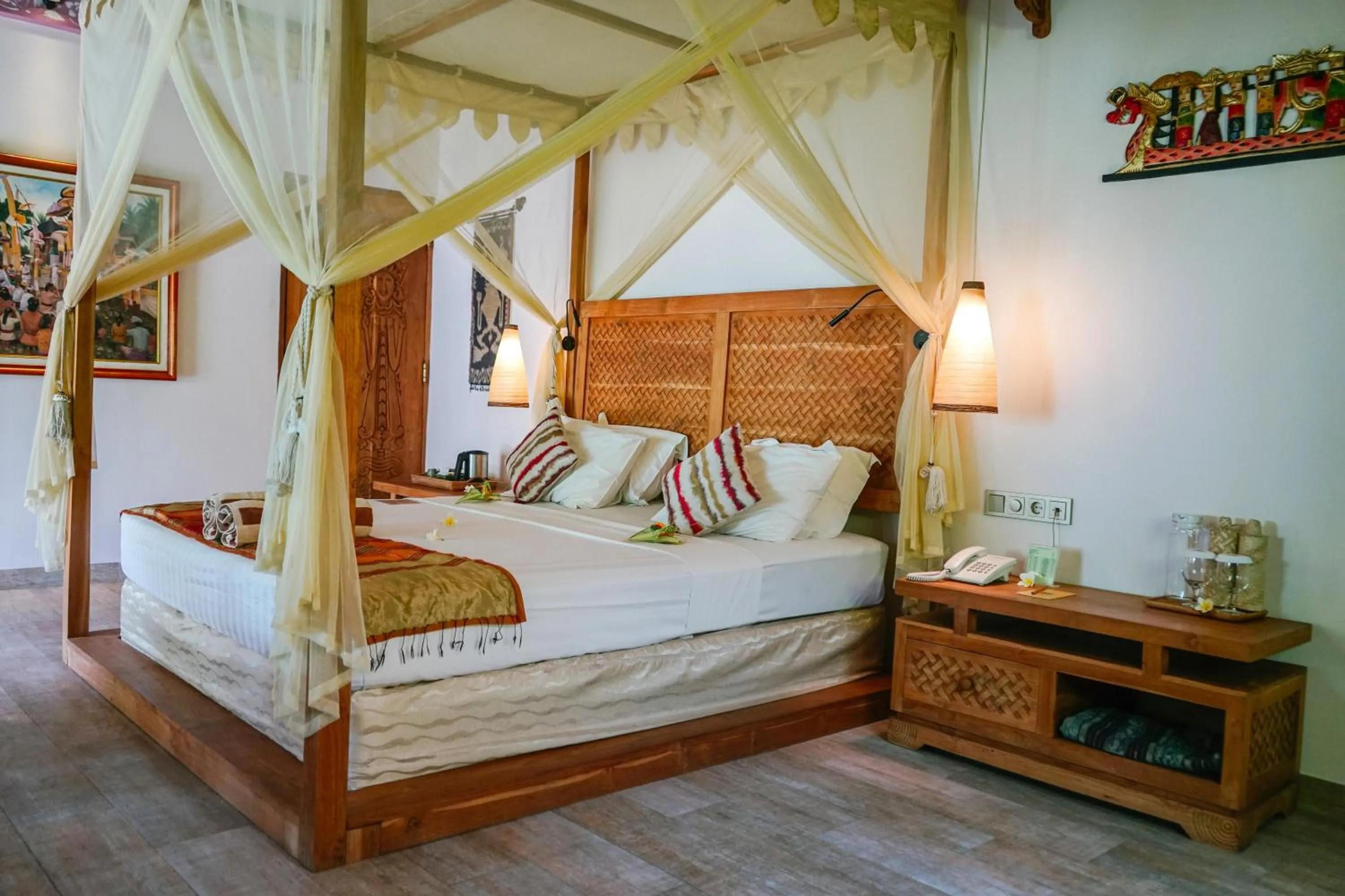 Bed in Puri Dajuma Beach Eco-Resort & Spa