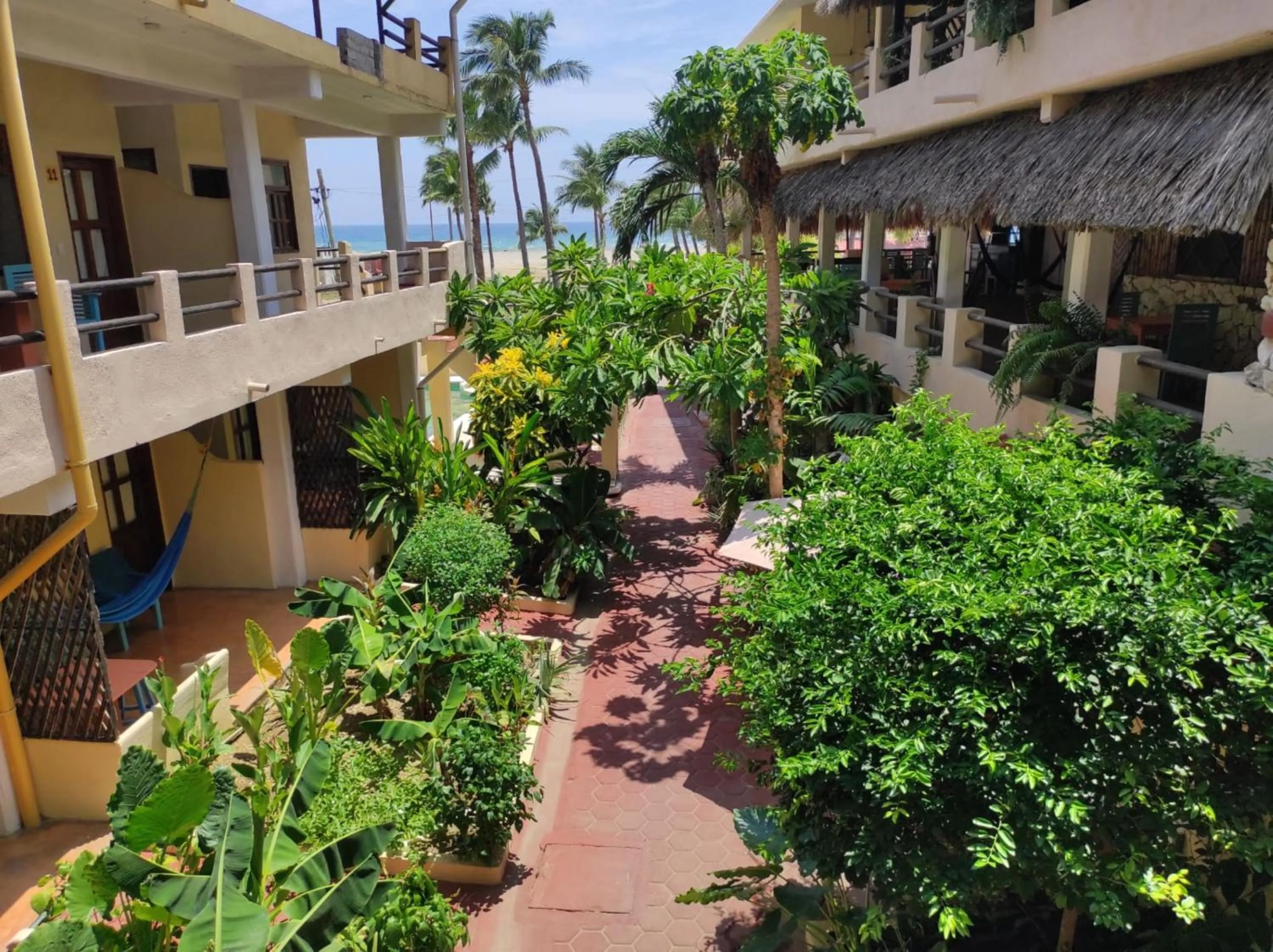 Inner courtyard view in Hotel Papaya Surf