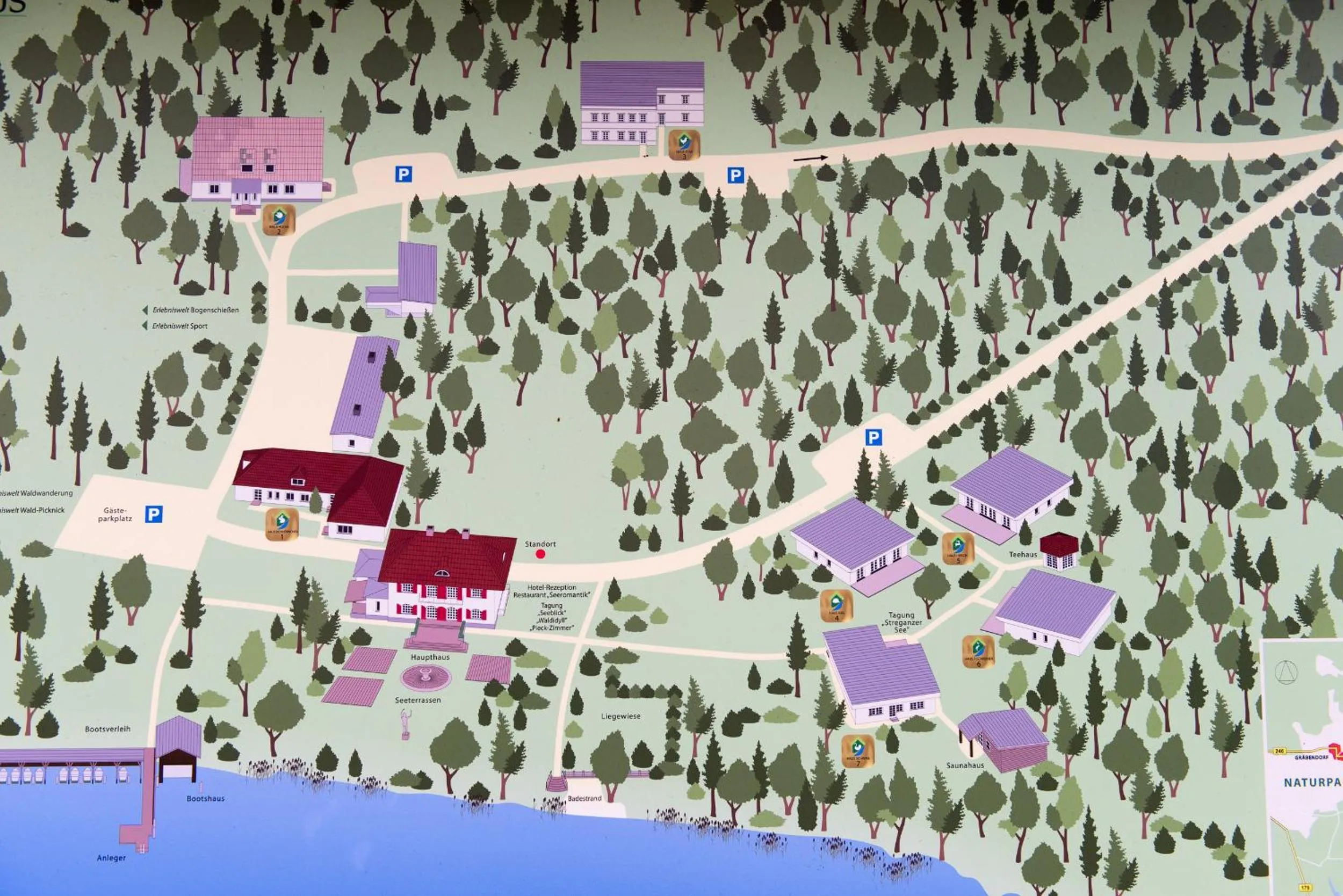 Property building in Hotel Waldhaus Prieros