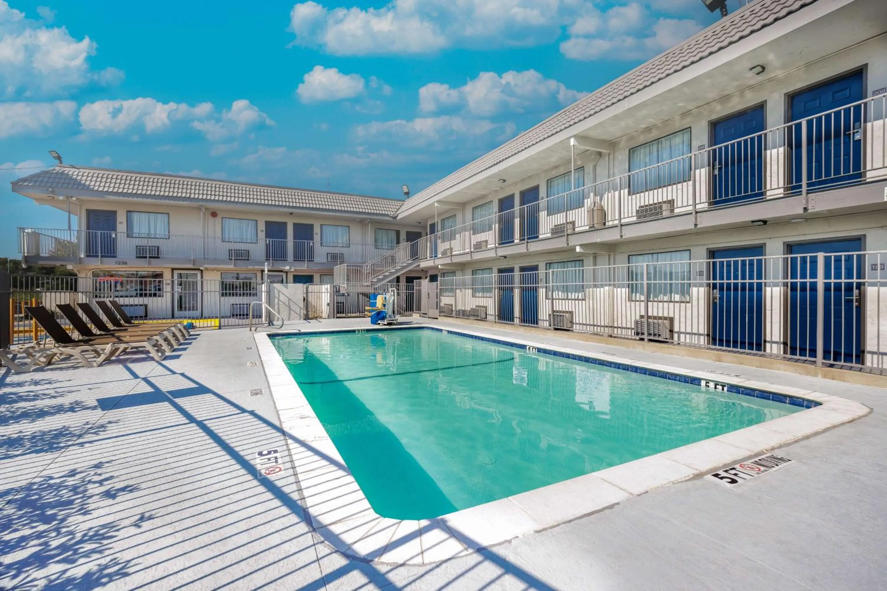 Pool view in Motel 6 Fort Worth, TX East