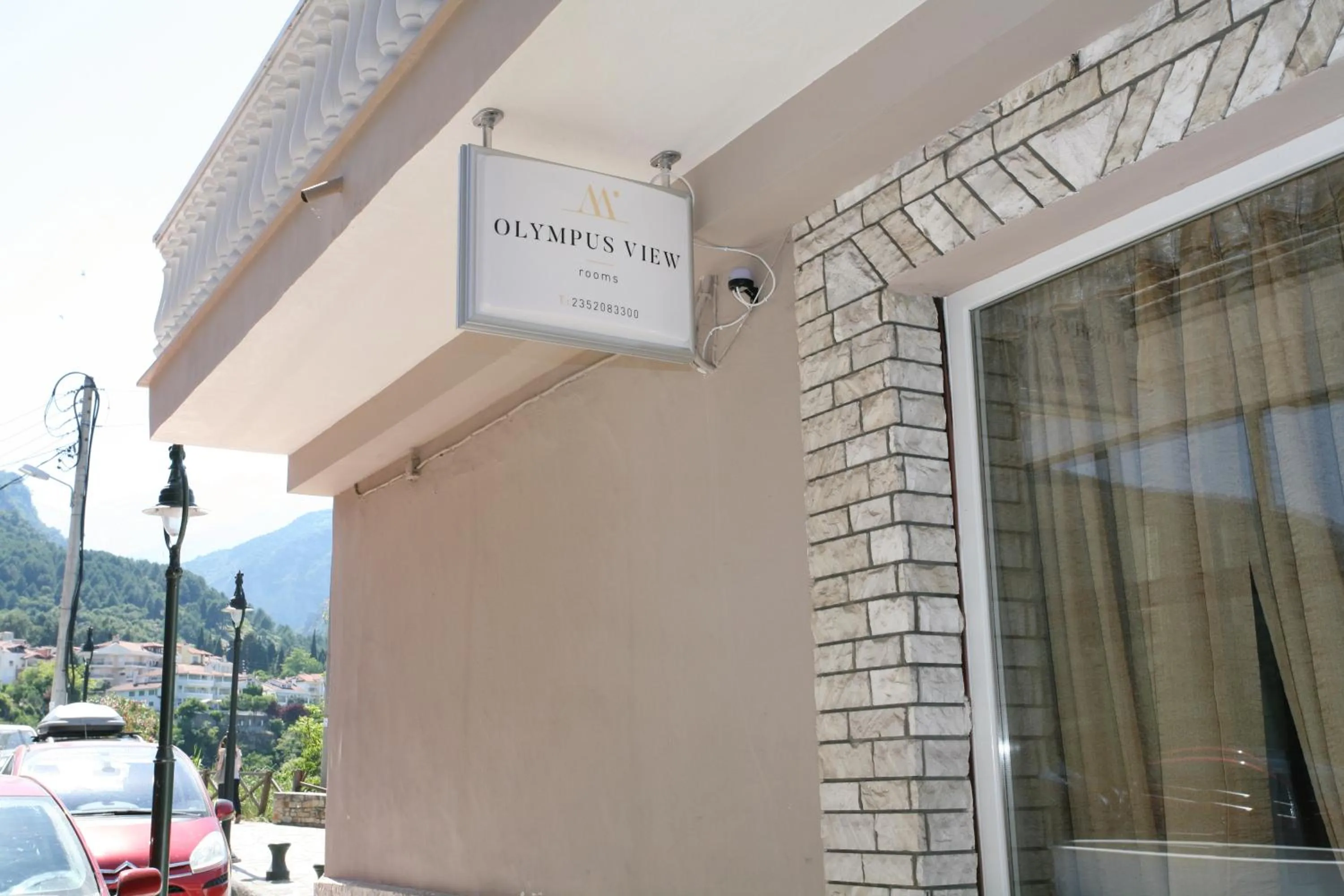 Facade/entrance in Olympus View Rooms Sauna & Spa