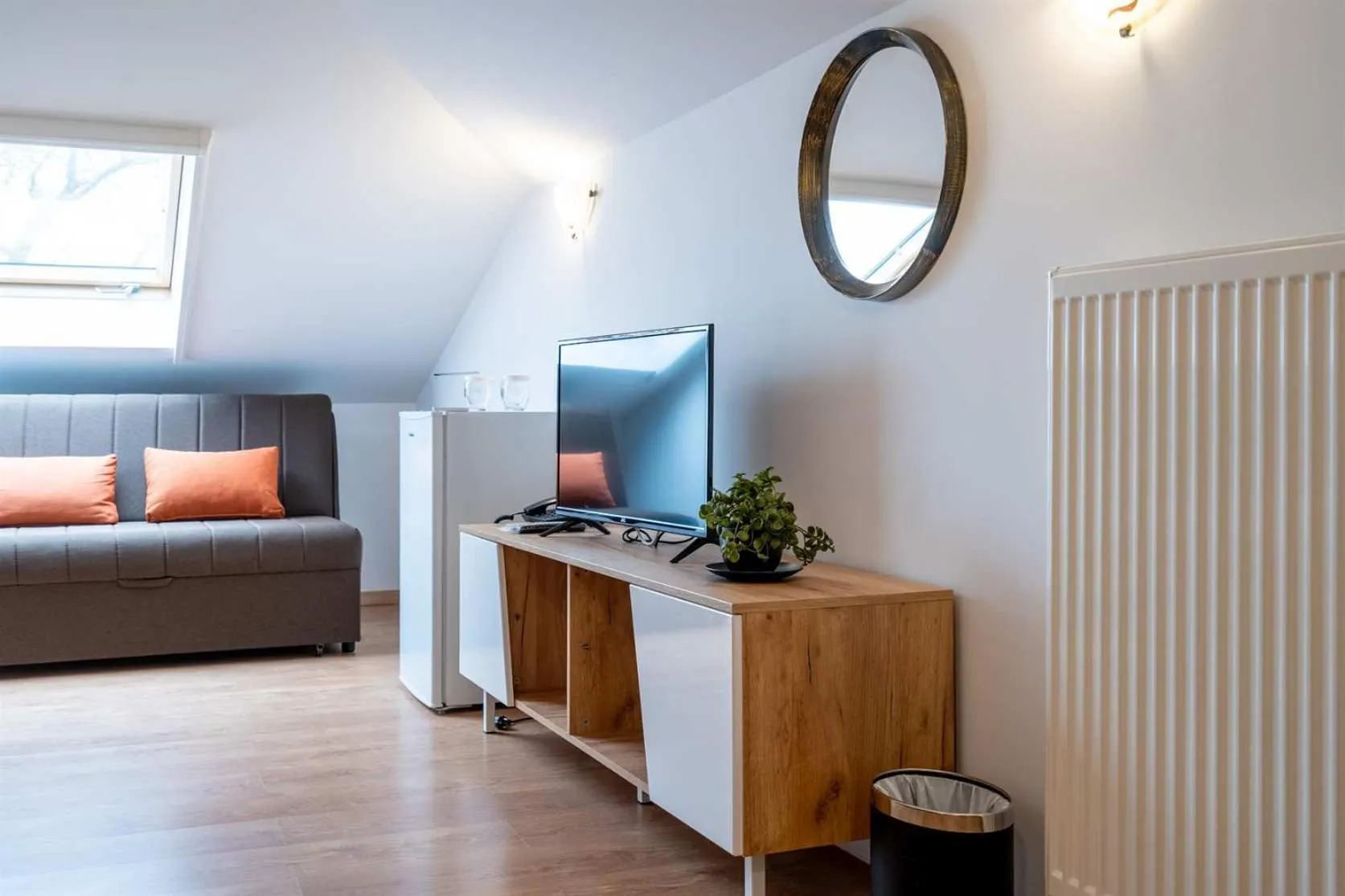 Bed in Olympus View Rooms Sauna & Spa