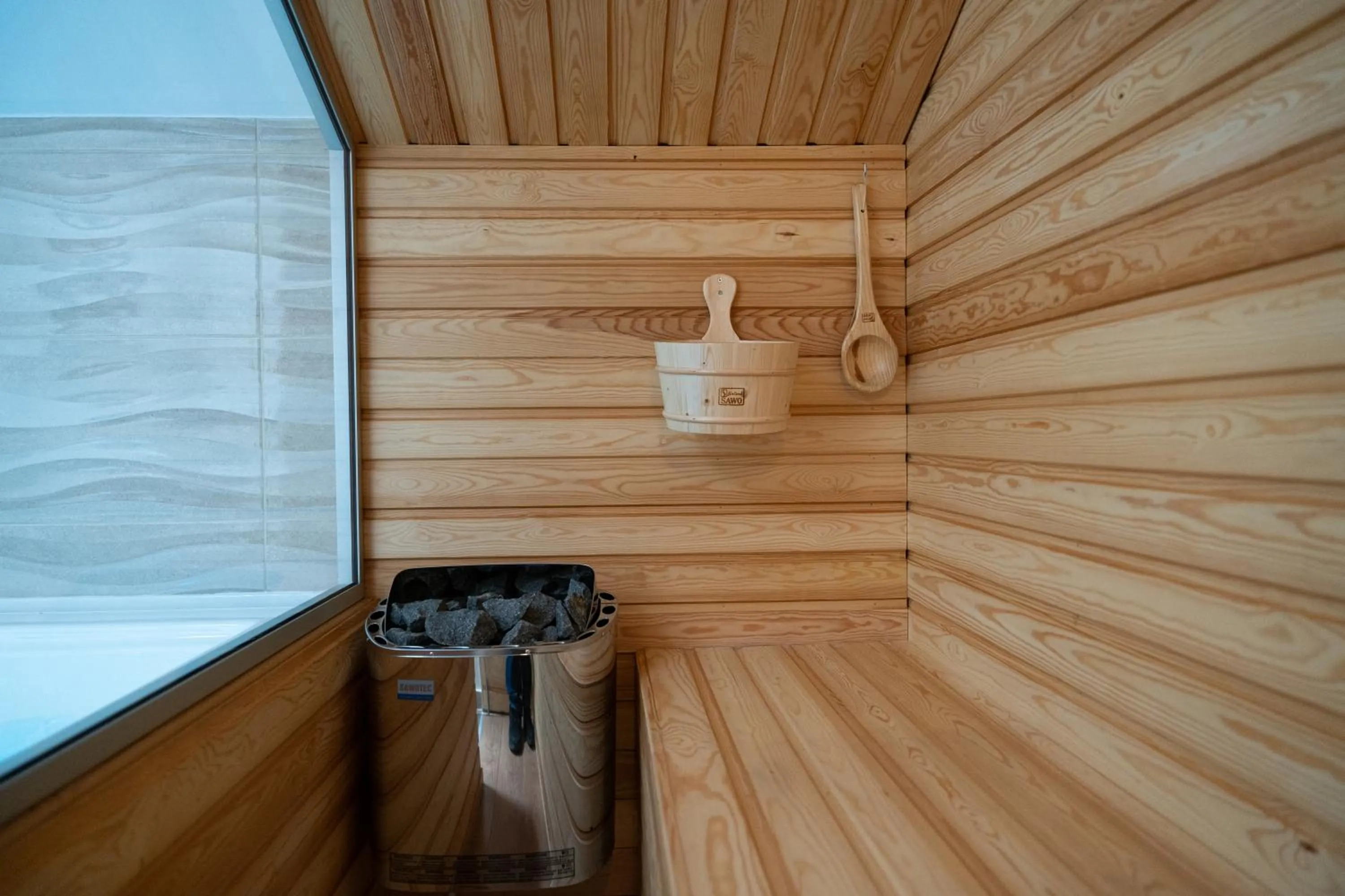 Sauna in Olympus View Rooms Sauna & Spa