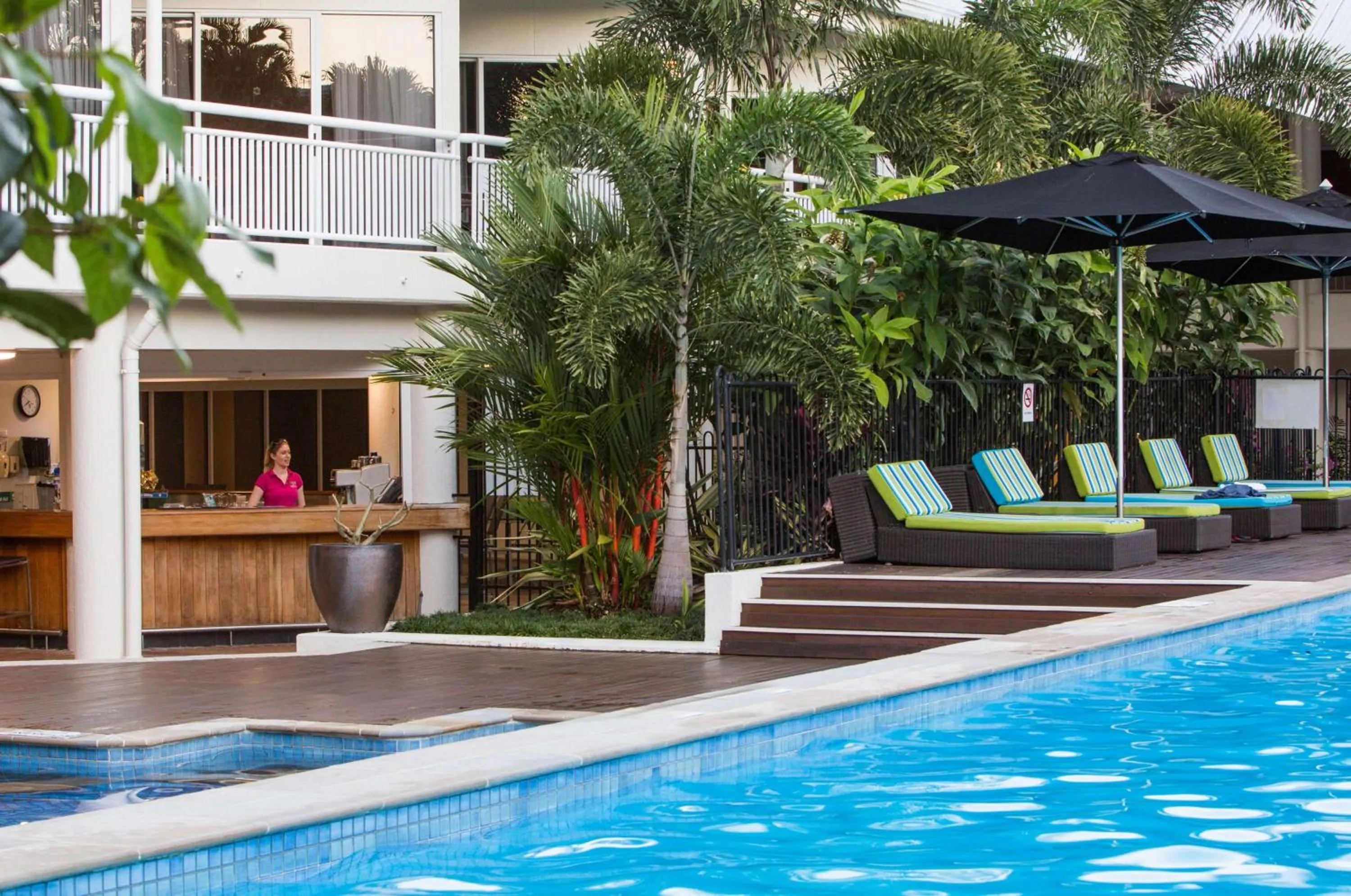 Pool view in Shangri-La The Marina, Cairns