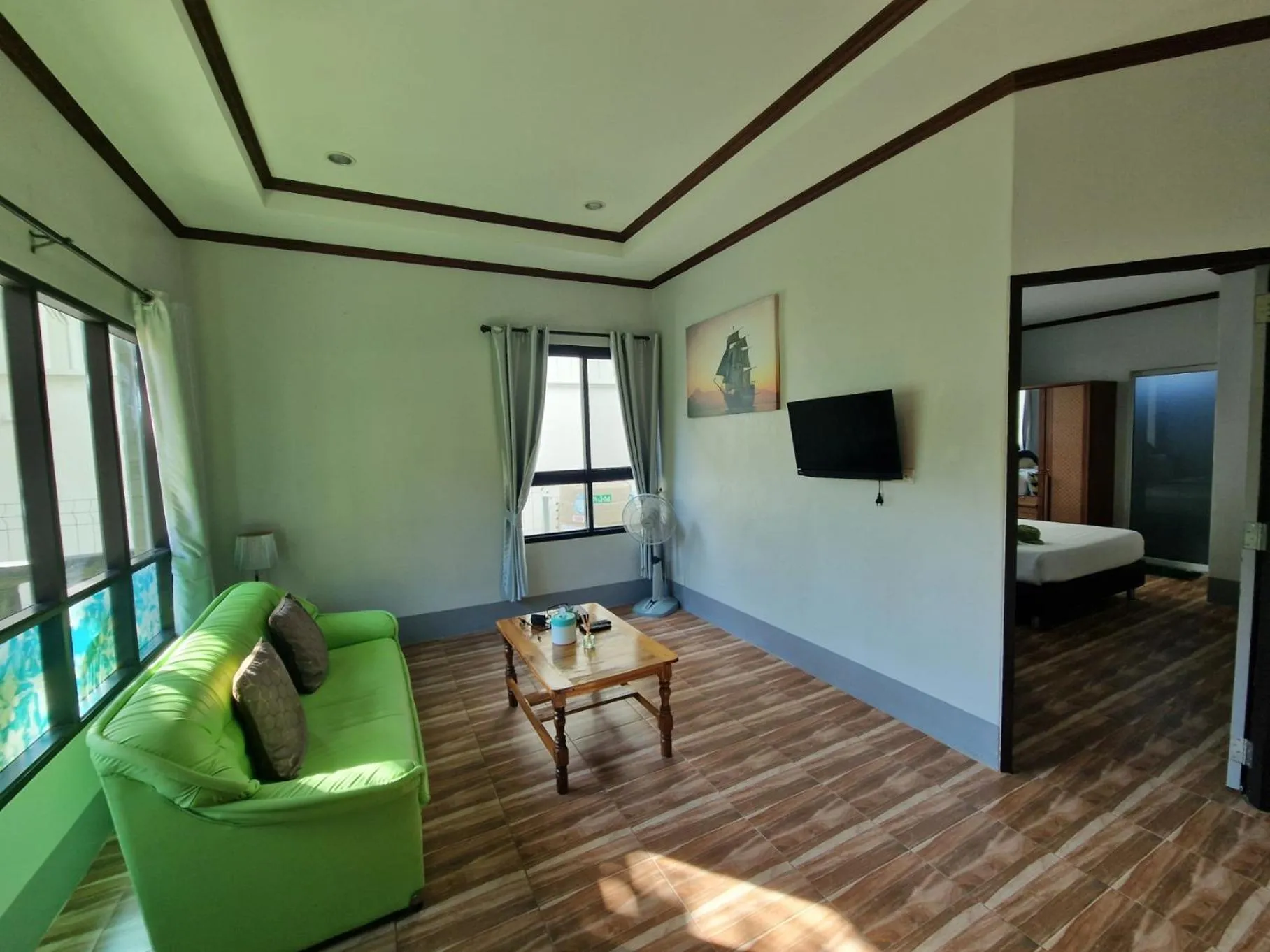 Living room, Bed in Rim Khao Resort