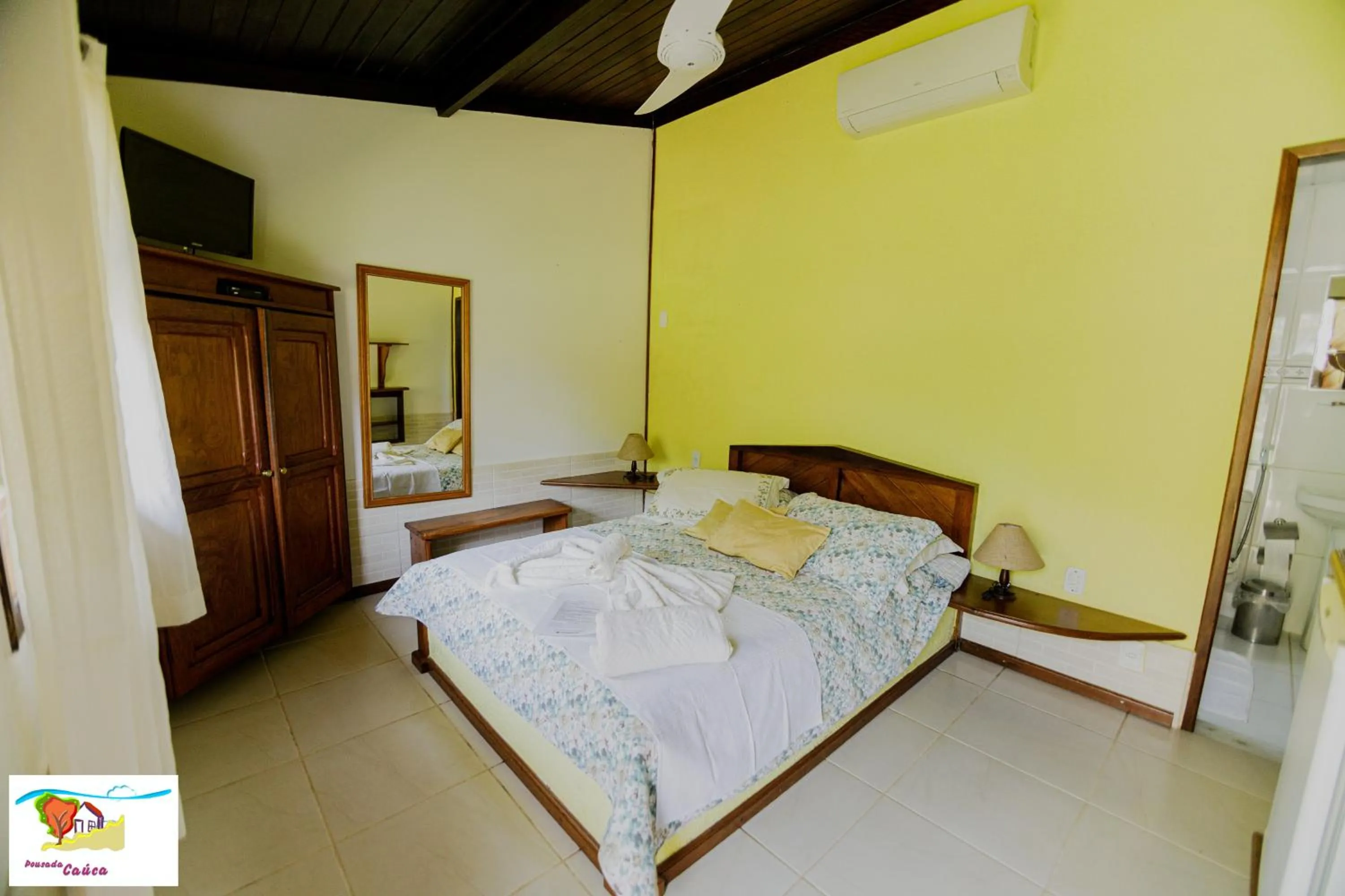 Bed in Pousada Caúca