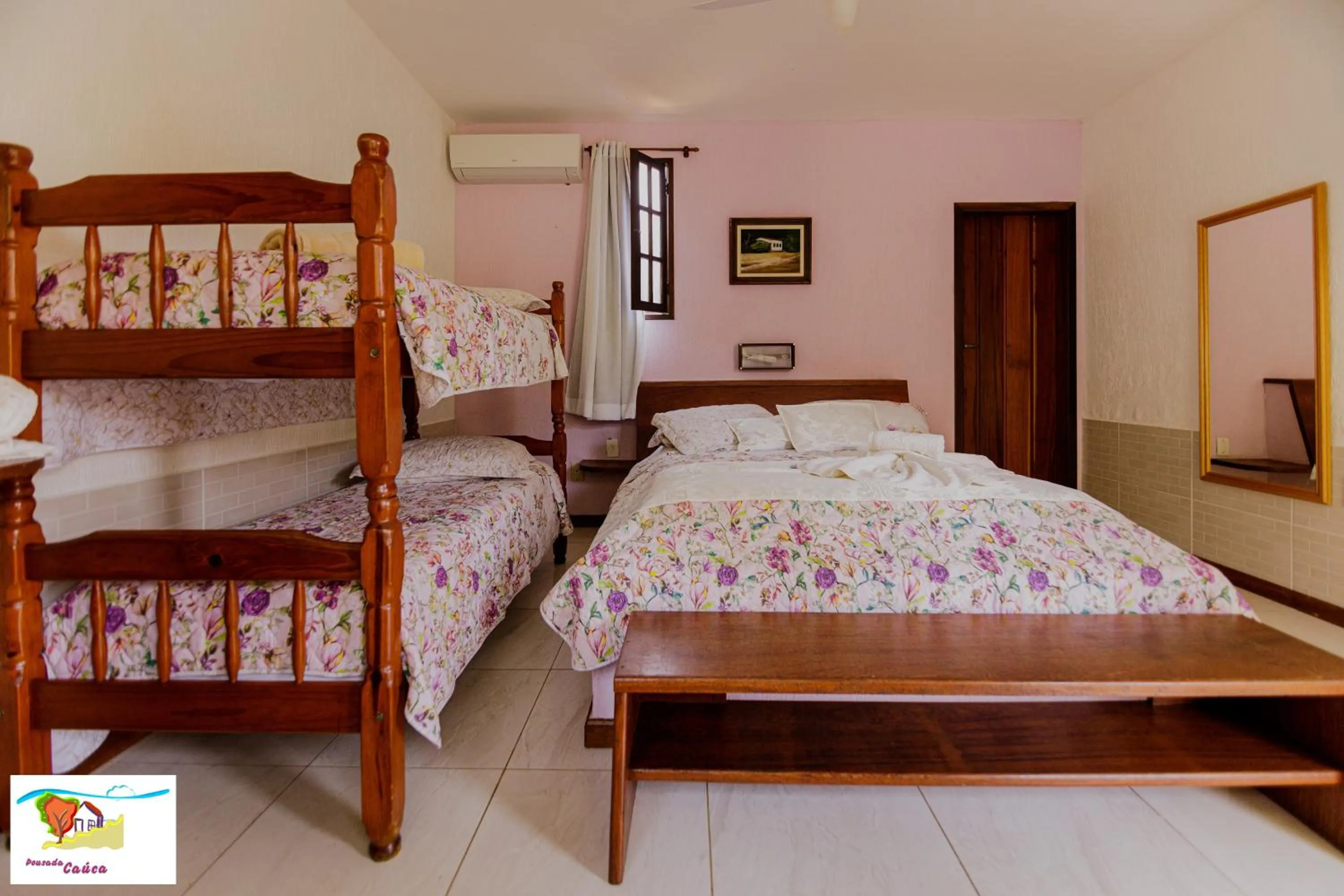 Bed in Pousada Caúca