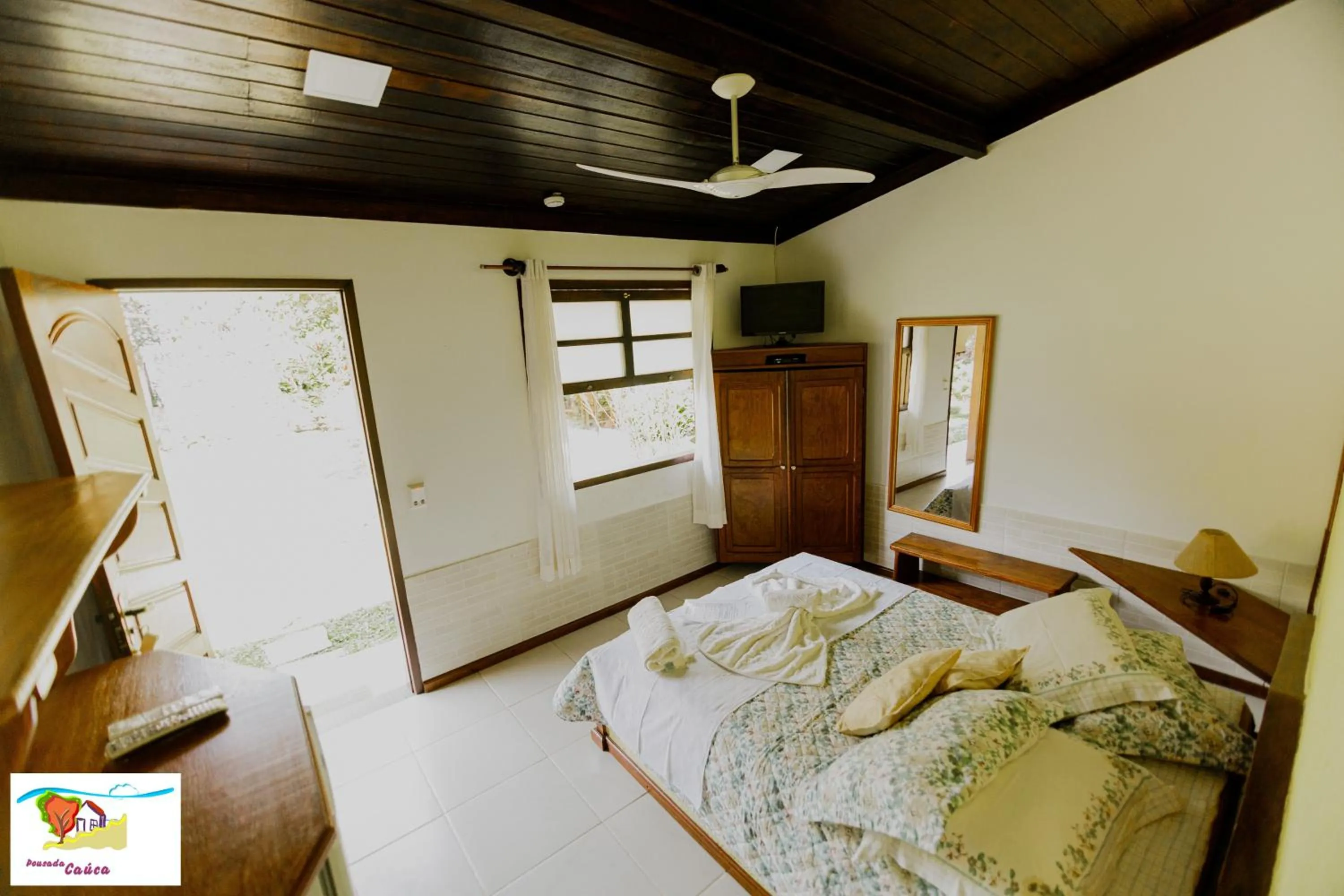 Bed in Pousada Caúca