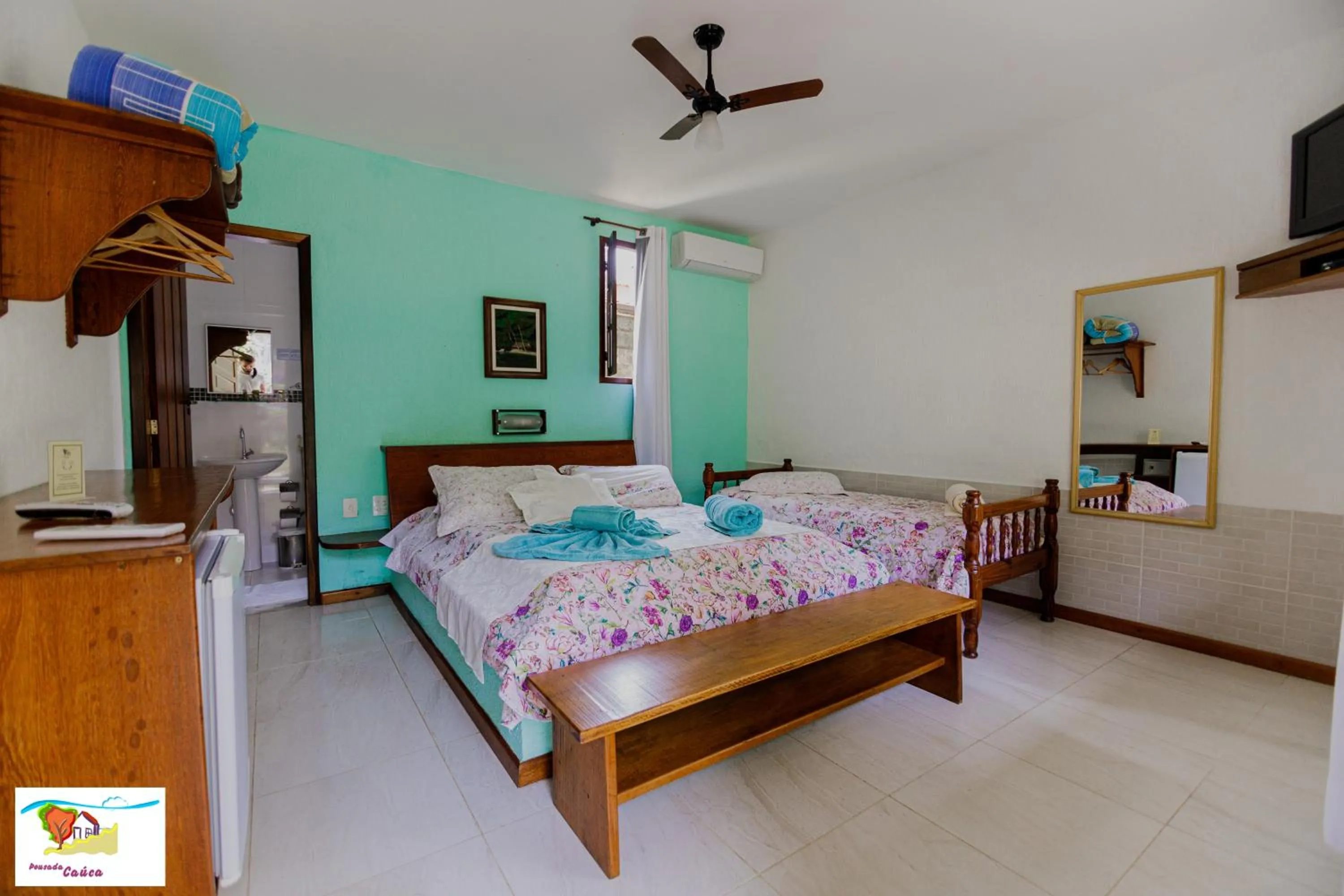 Bed in Pousada Caúca