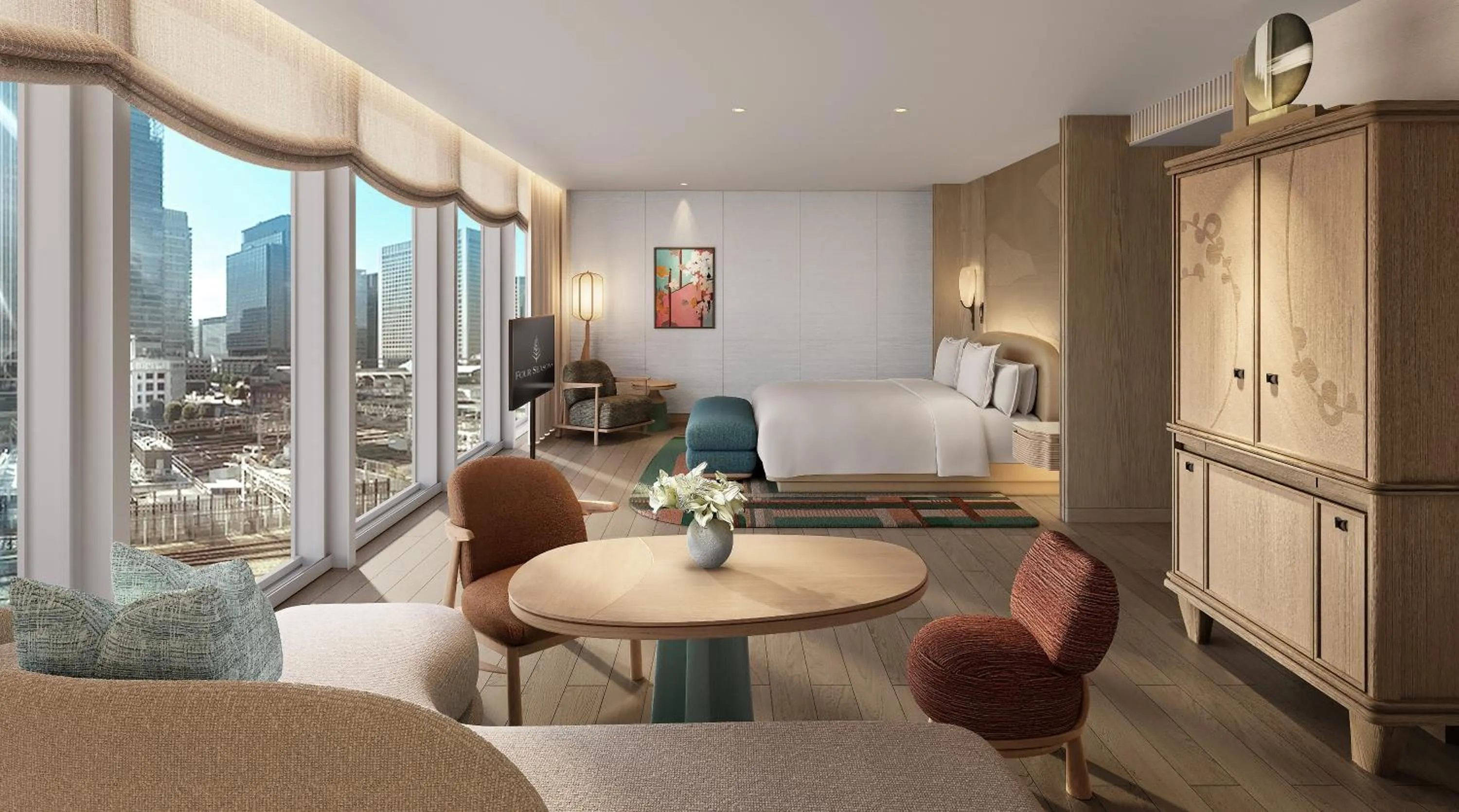 Bedroom, Bed in Four Seasons Hotel Tokyo at Marunouchi