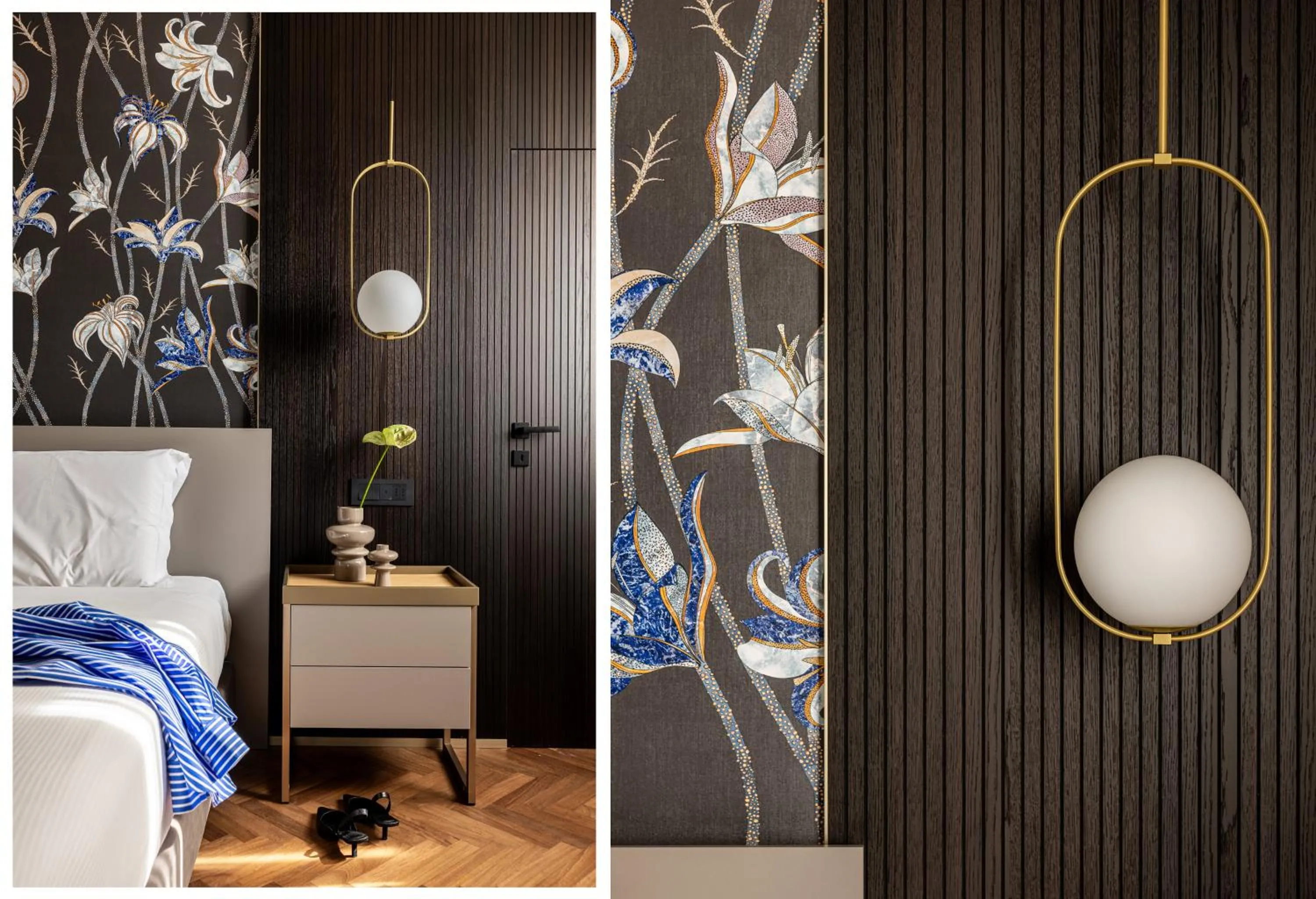 Decorative detail, Bed in Aramis Deluxe Rooms