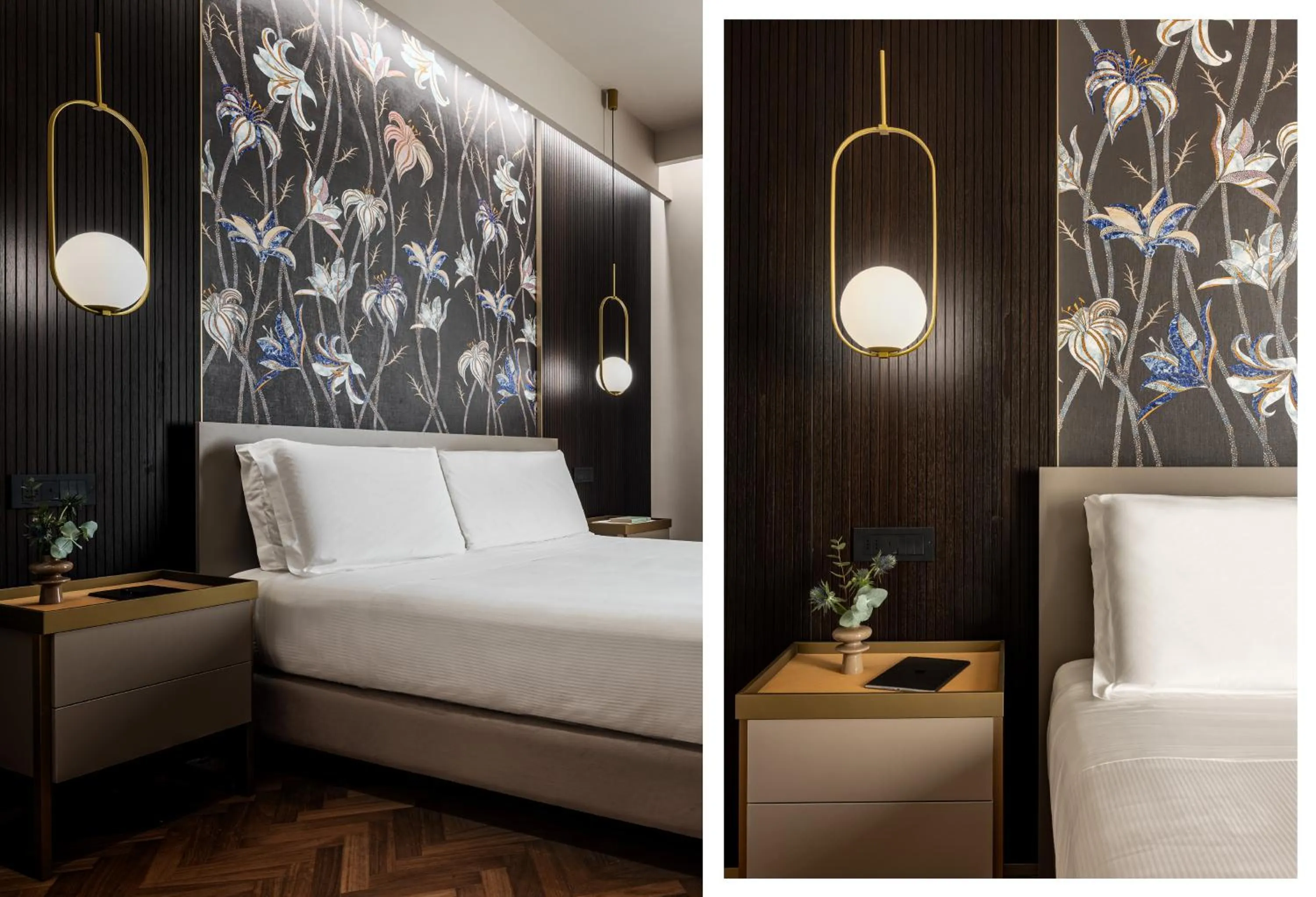 Decorative detail, Bed in Aramis Deluxe Rooms