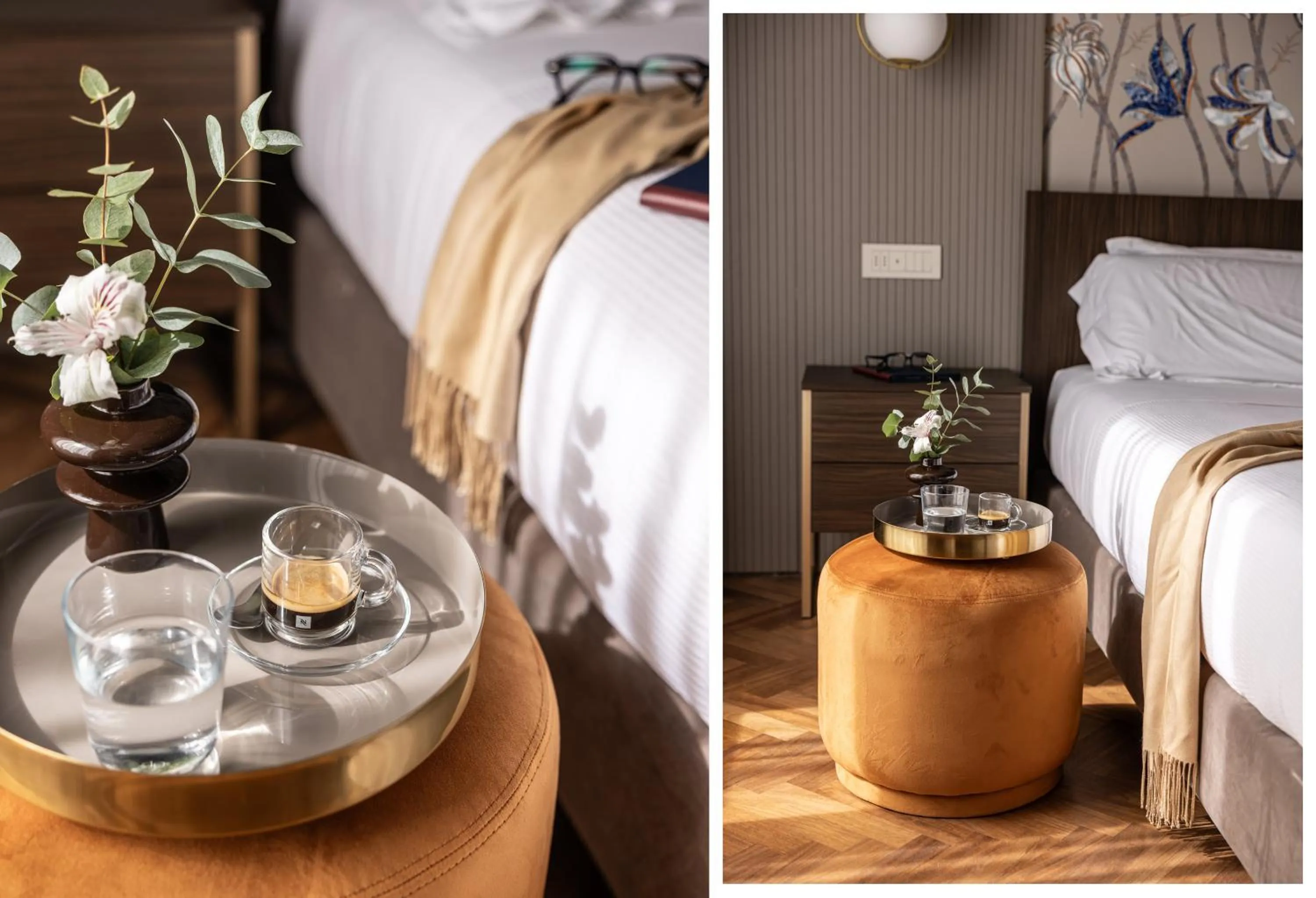 Decorative detail, Bed in Aramis Deluxe Rooms