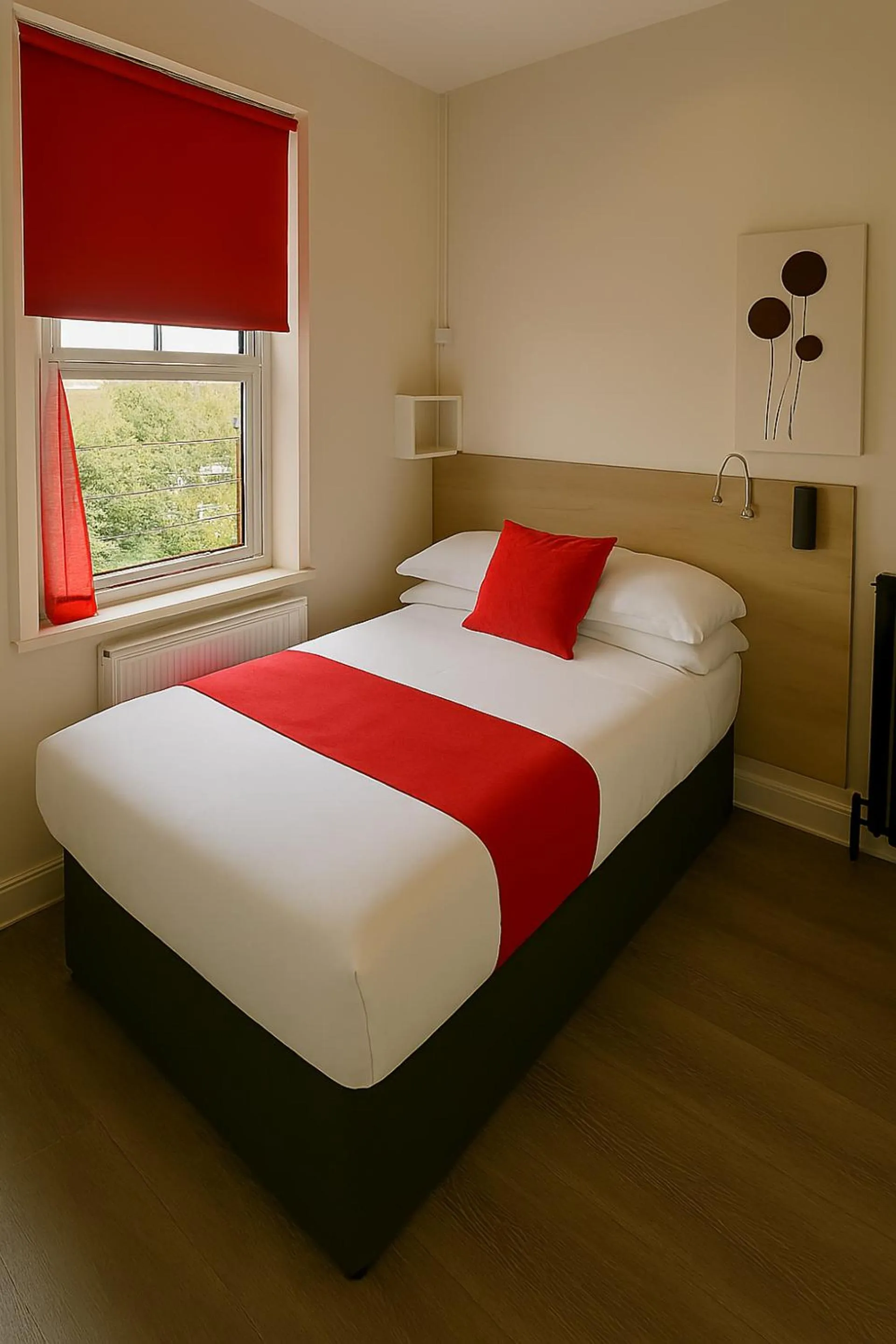 Bed in The Railway Sleeper Lodge