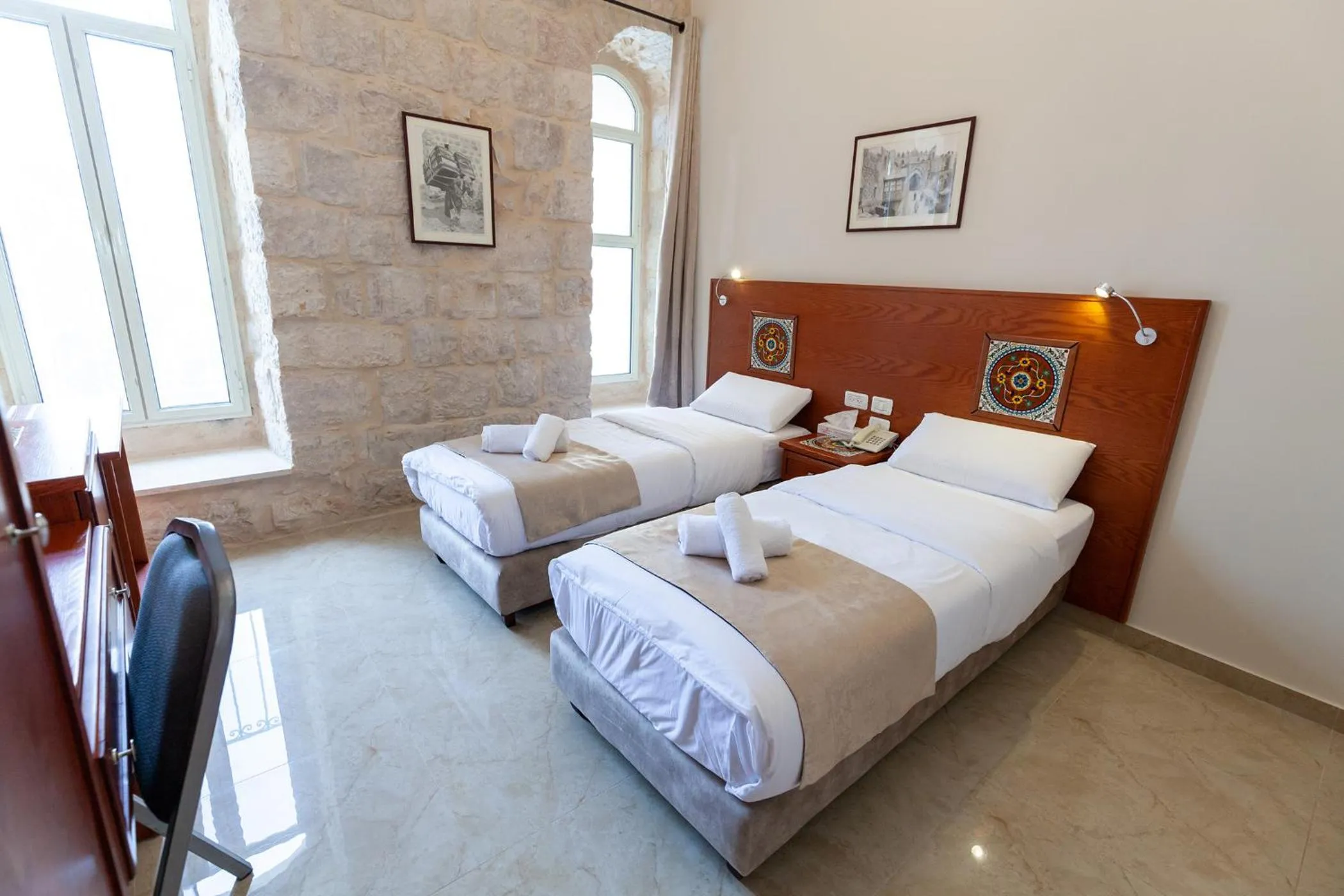 Photo of the whole room, Bed in Azzahra Boutique Hotel & Restaurant - Jerusalem
