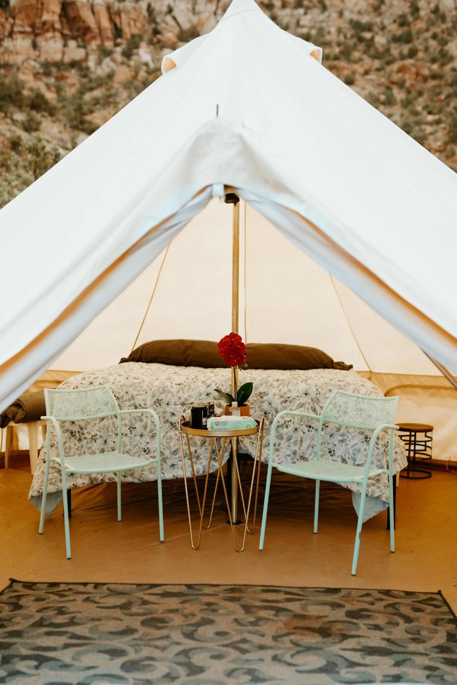 Bed in Zion View Camping