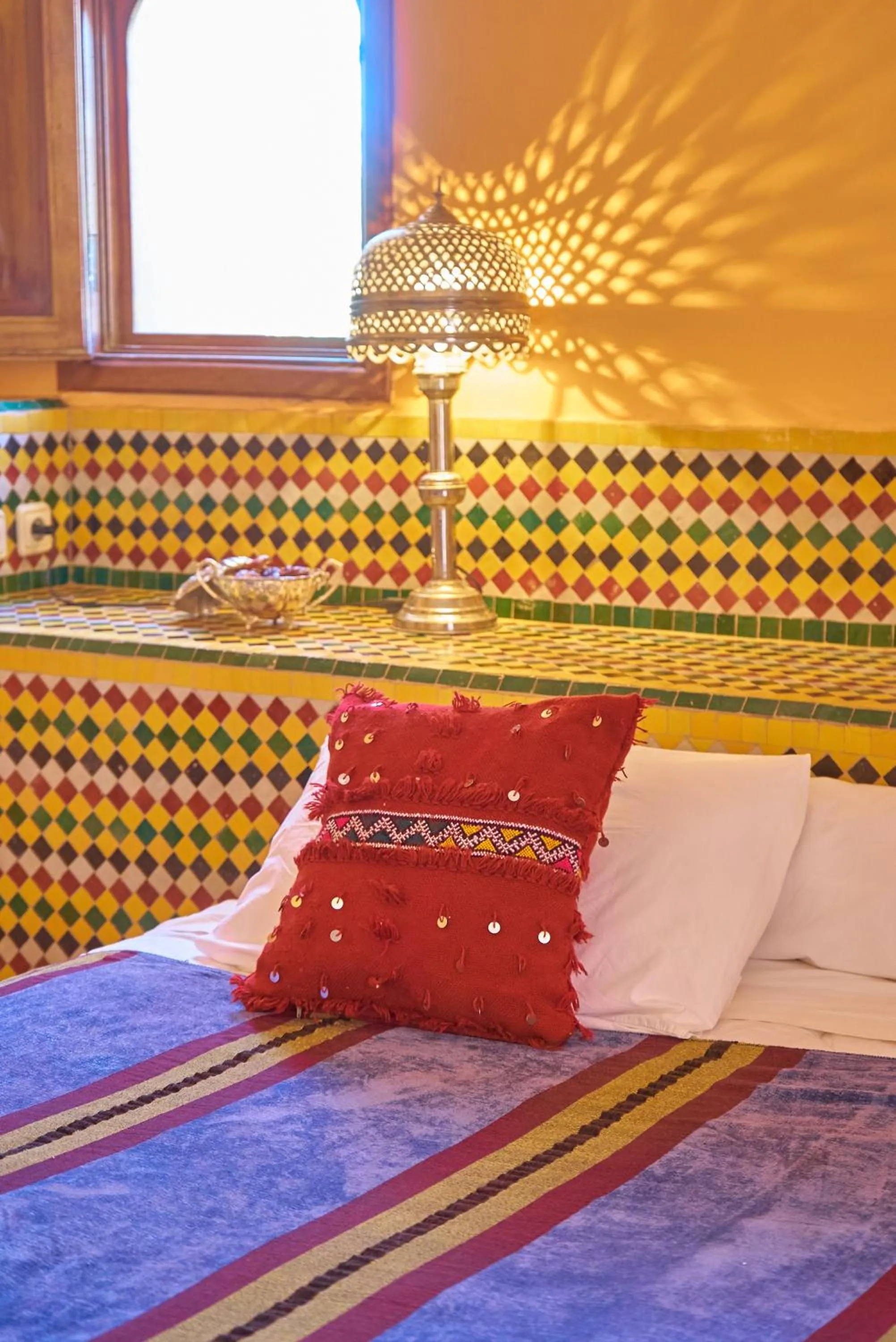 Bed in Hotel Kasbah Azalay