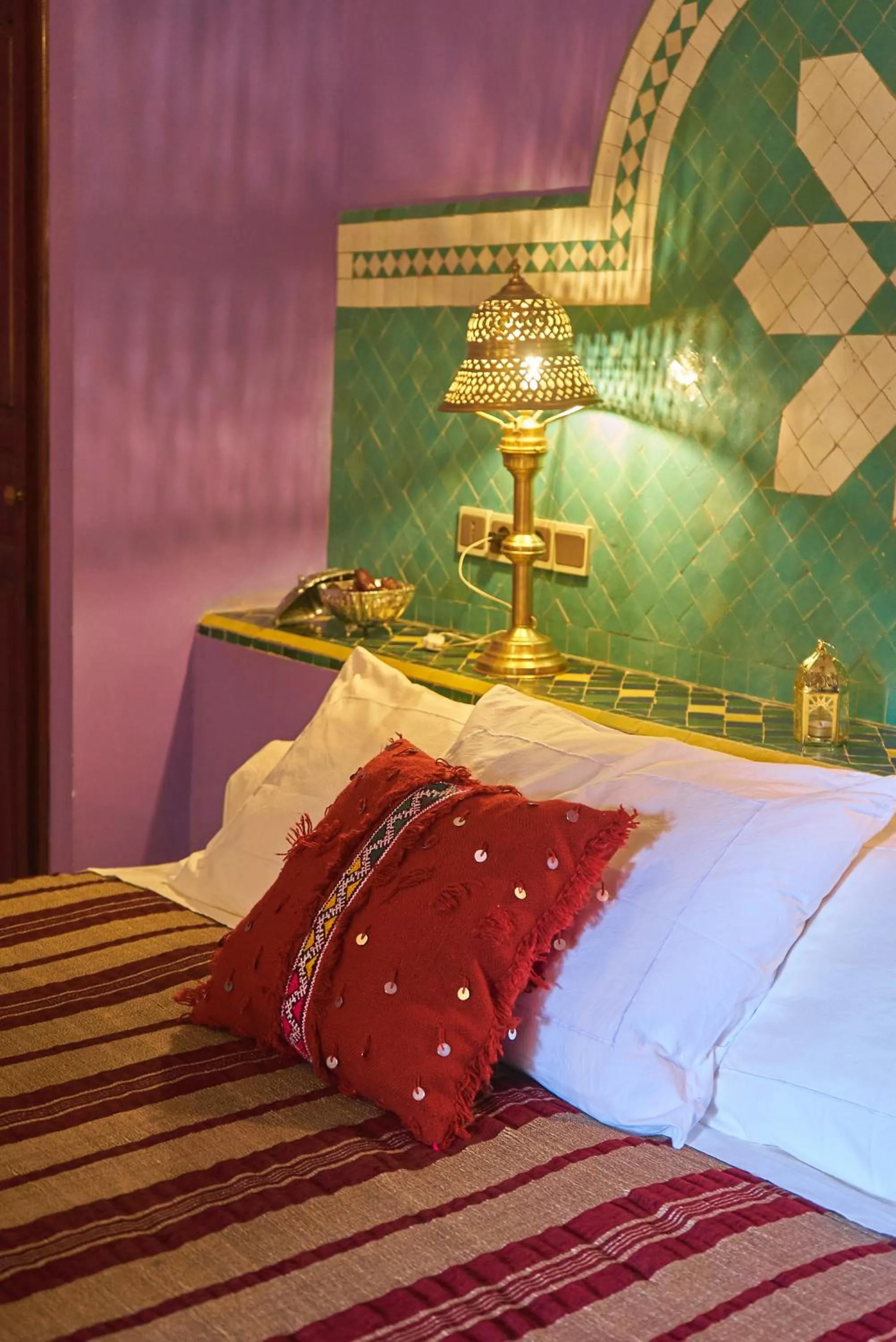Bed in Hotel Kasbah Azalay
