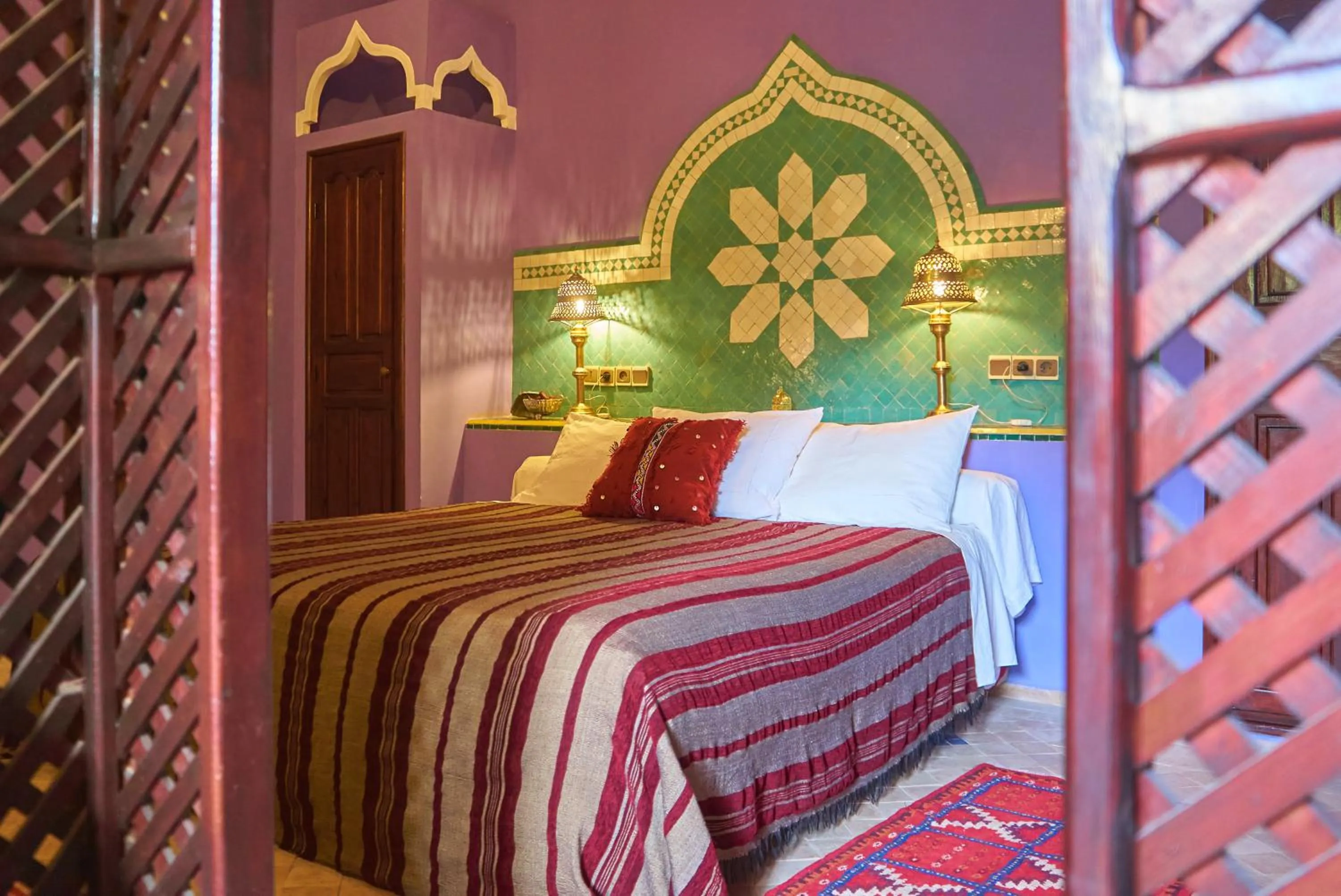 Bed in Hotel Kasbah Azalay