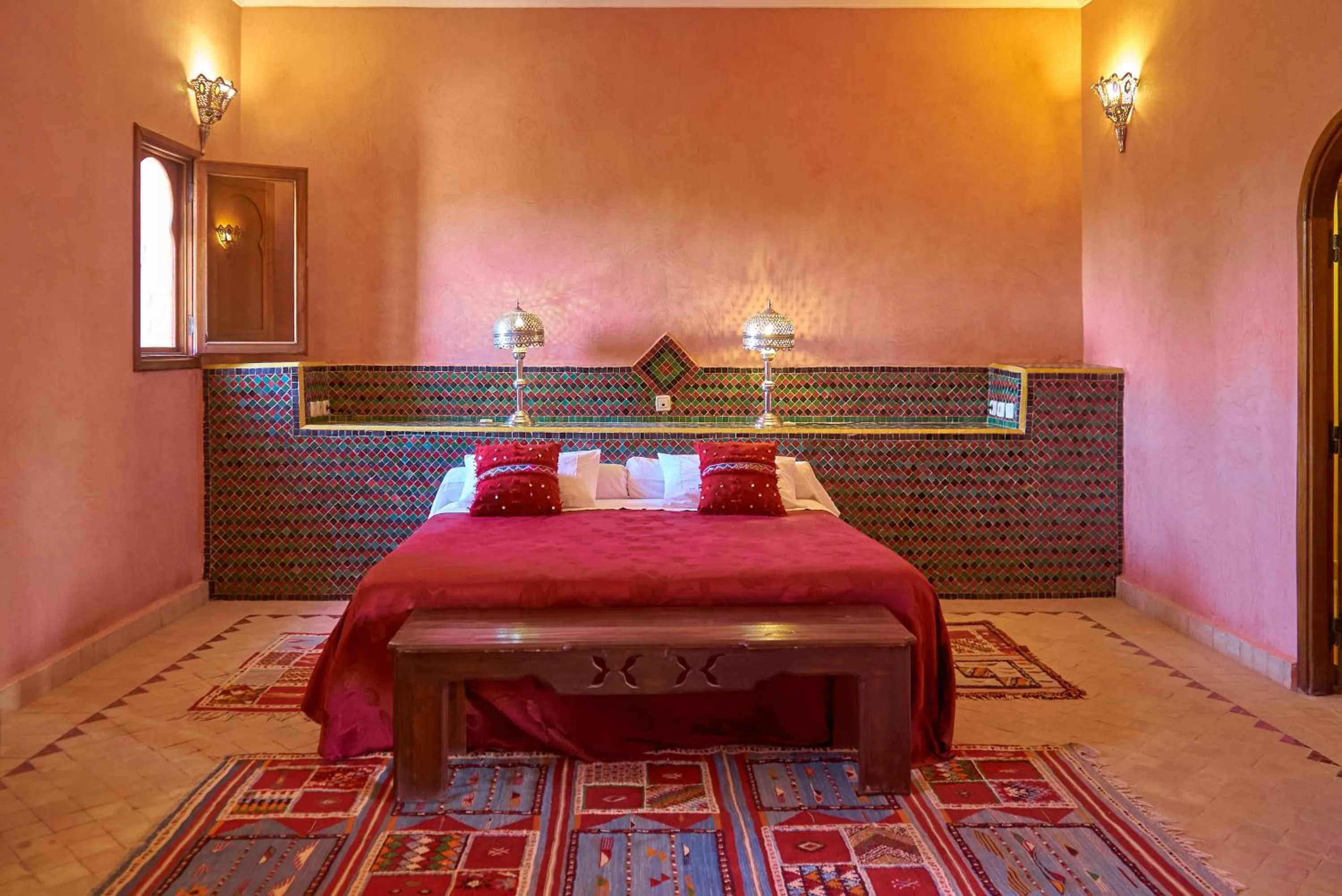 Bed in Hotel Kasbah Azalay