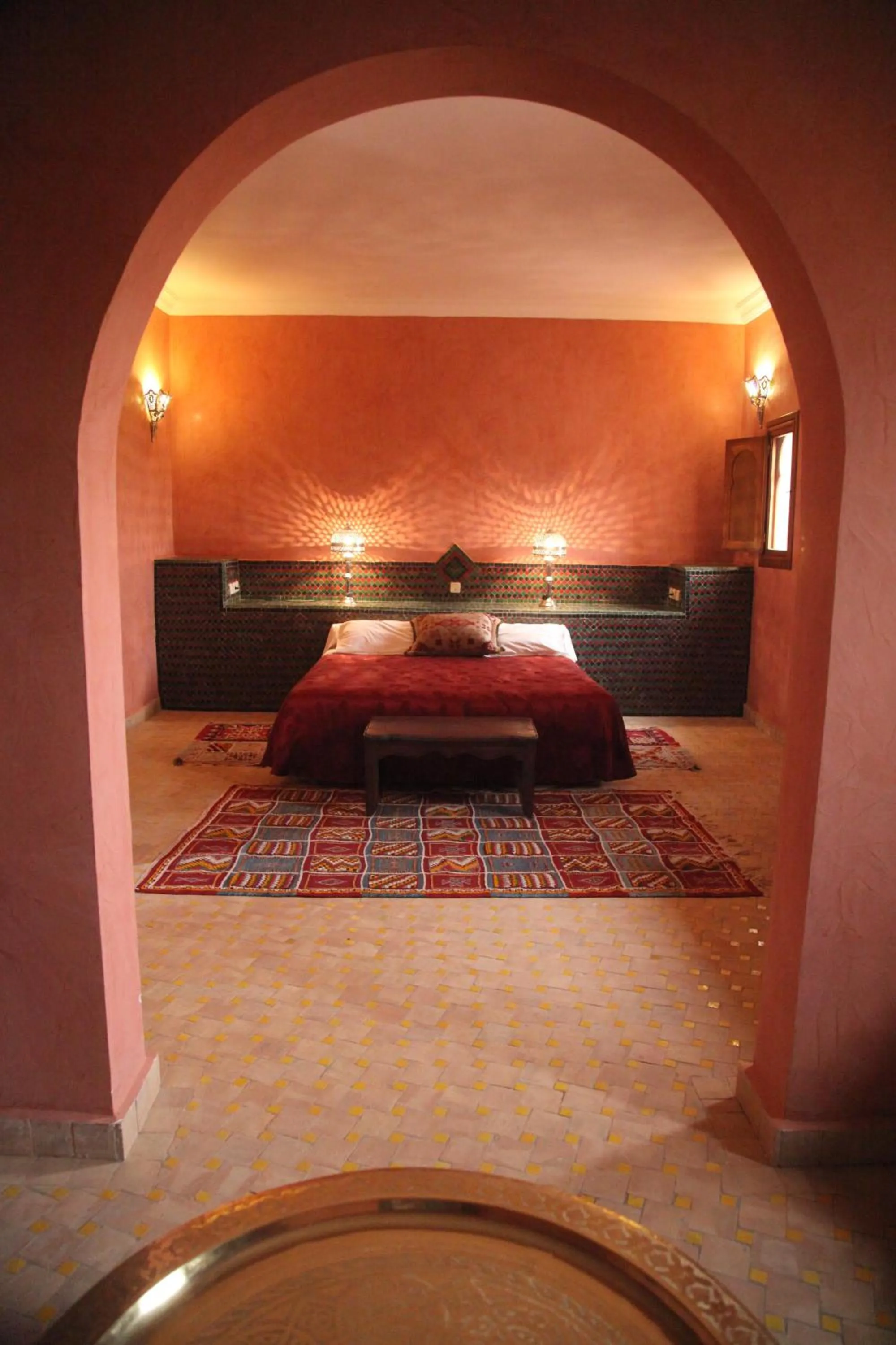 Bed in Hotel Kasbah Azalay