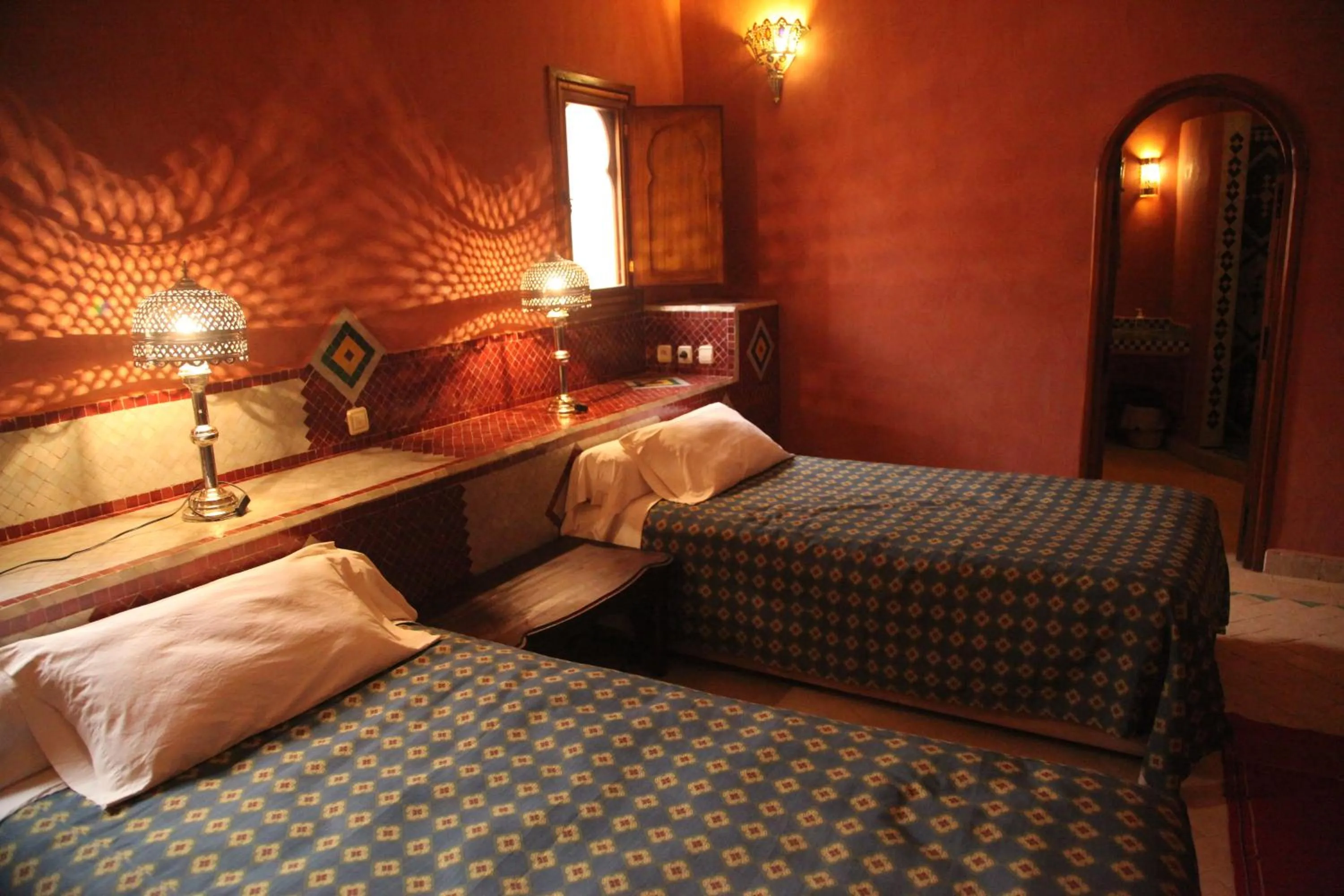Bed in Hotel Kasbah Azalay