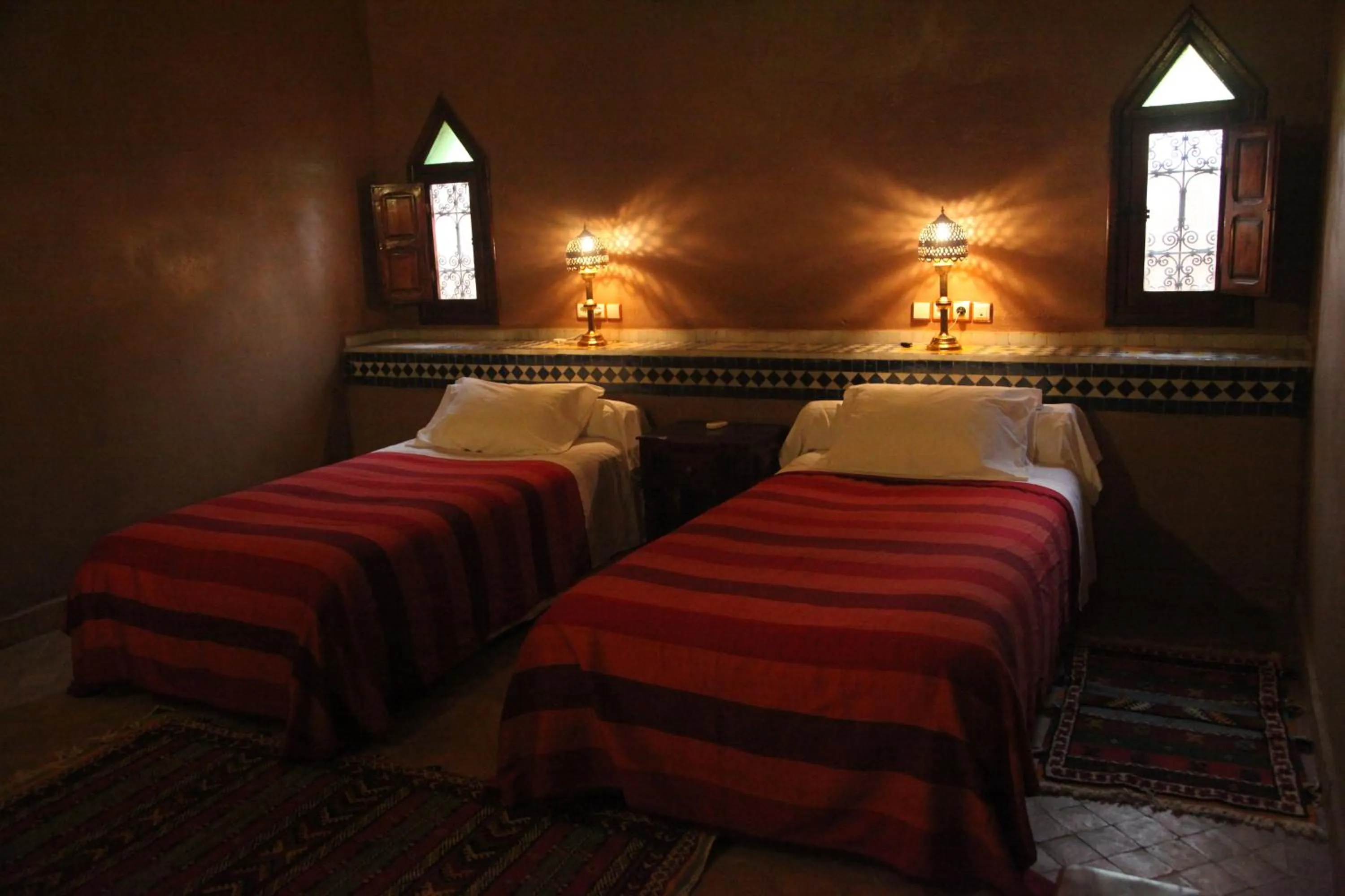 Bed in Hotel Kasbah Azalay