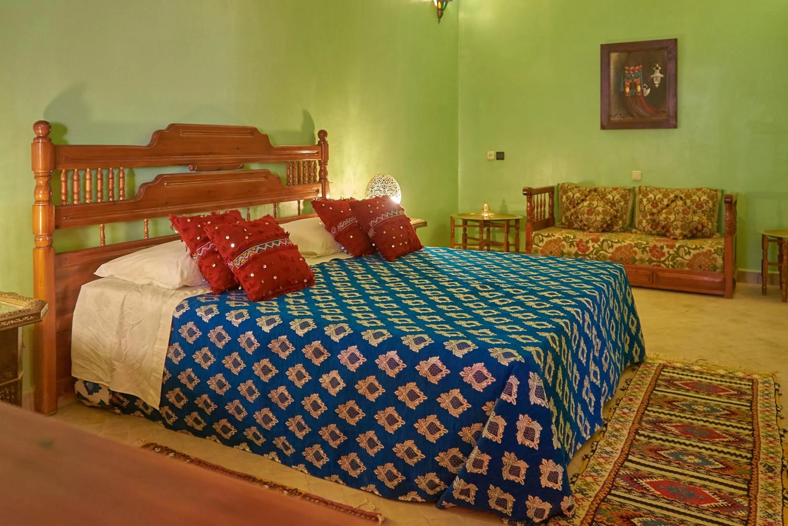 Bed in Hotel Kasbah Azalay