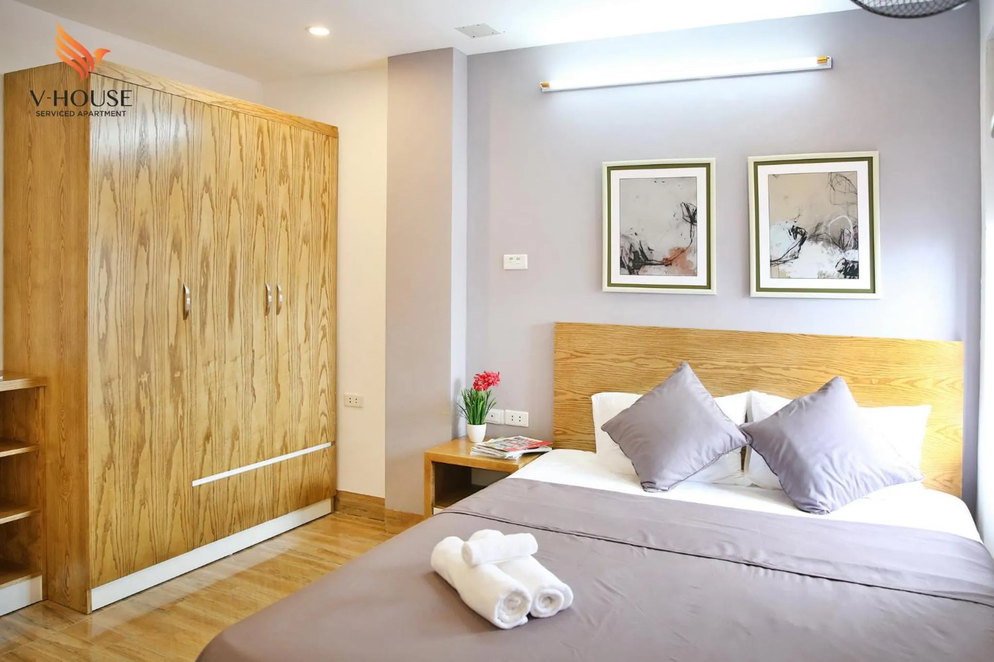 Bed in V House 5 Serviced Apartment