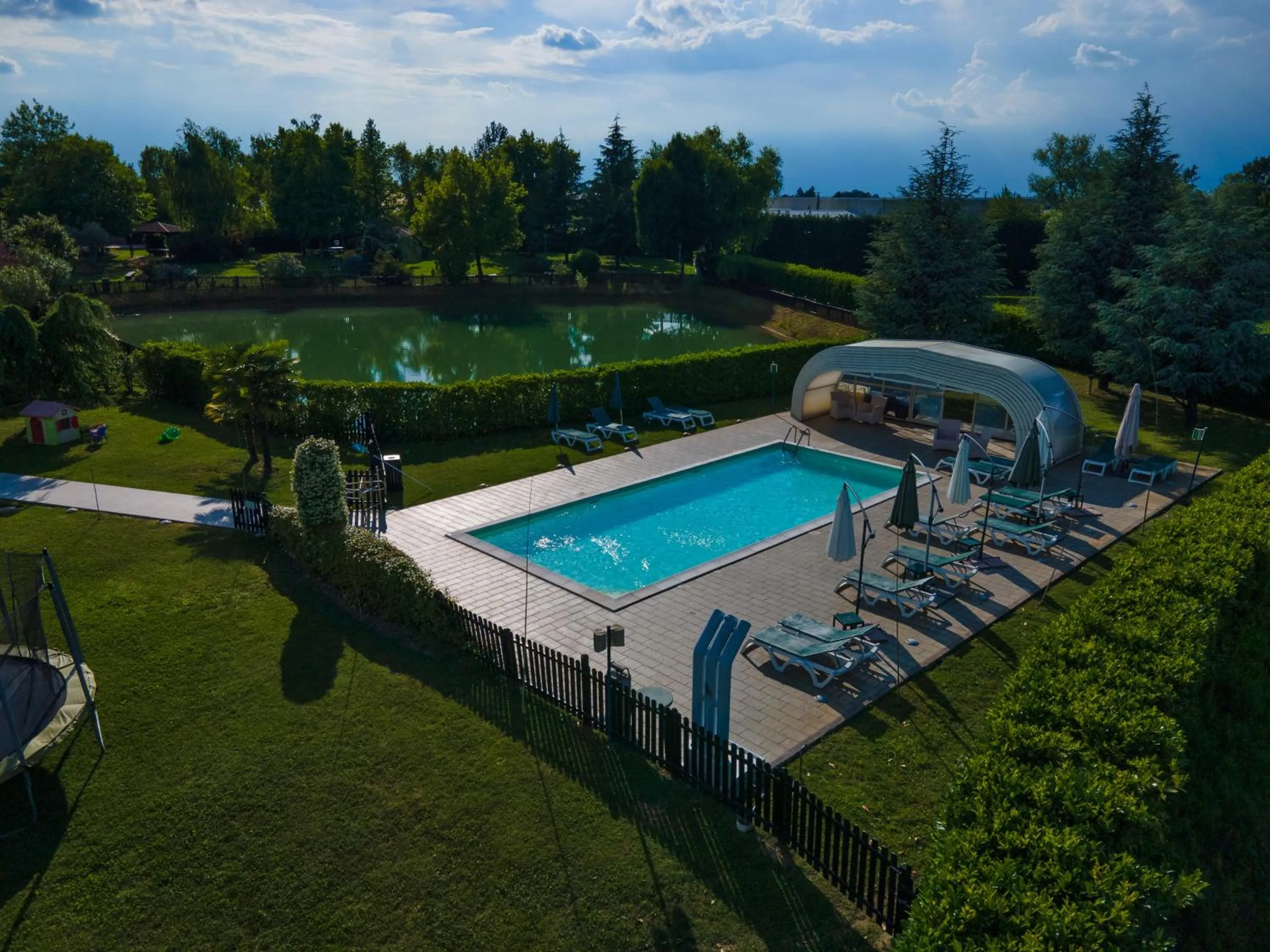 Pool view in Lo Scoiattolo Piedmont Bike Hotel