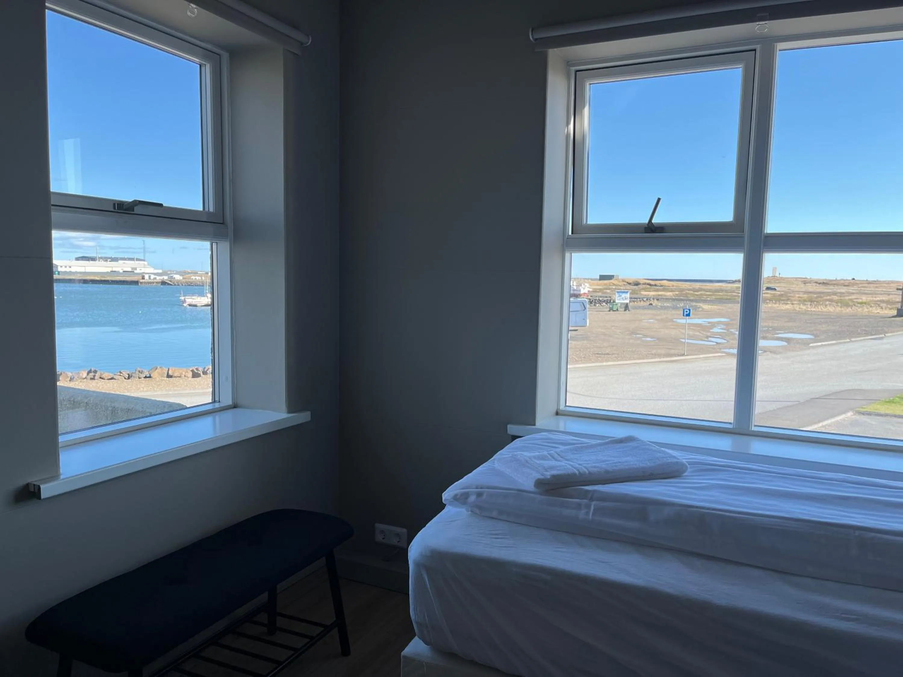 Bed in Guesthouse Hvammur by the Harbour