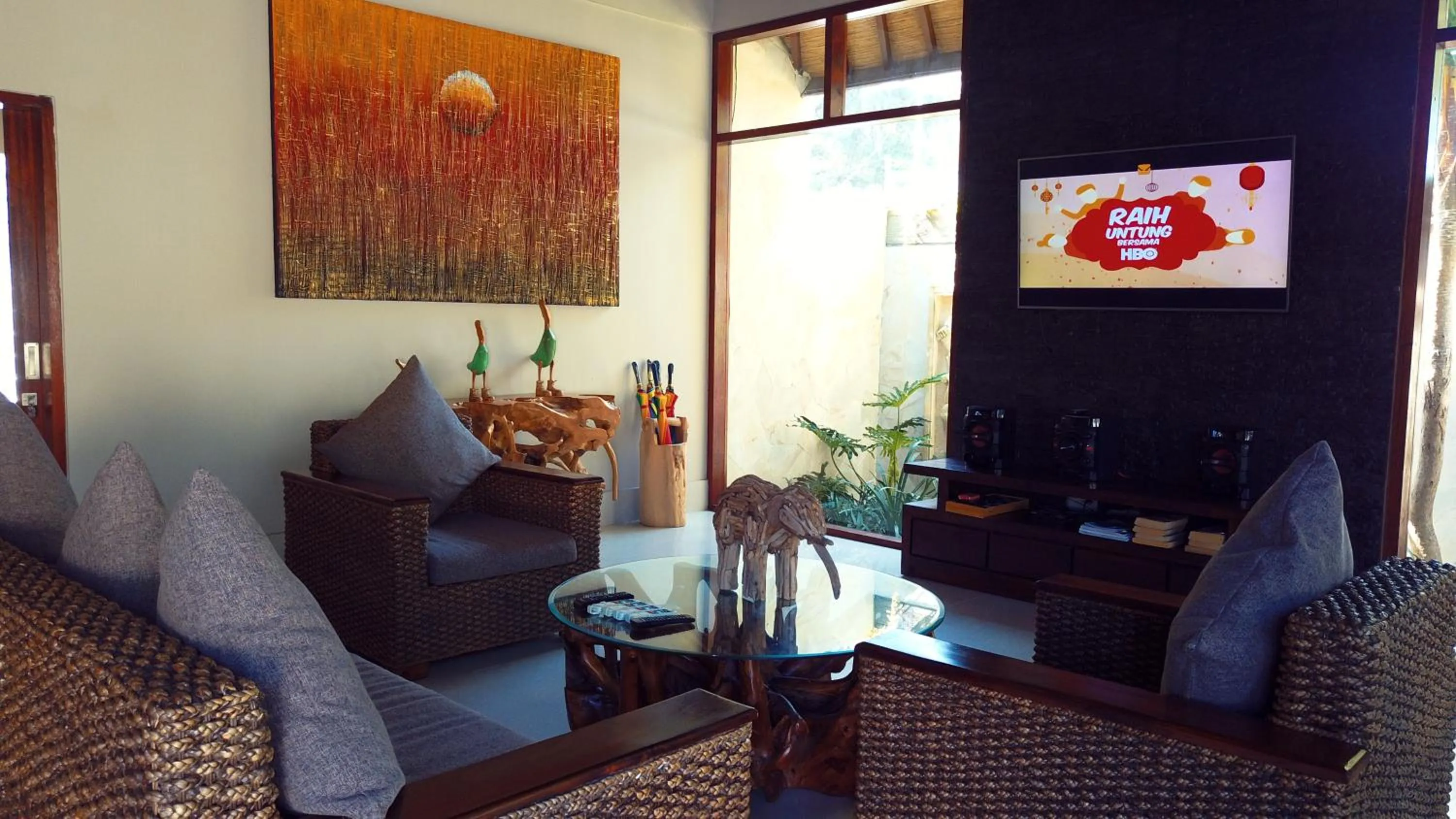 Seating area in Gili Palms Villas