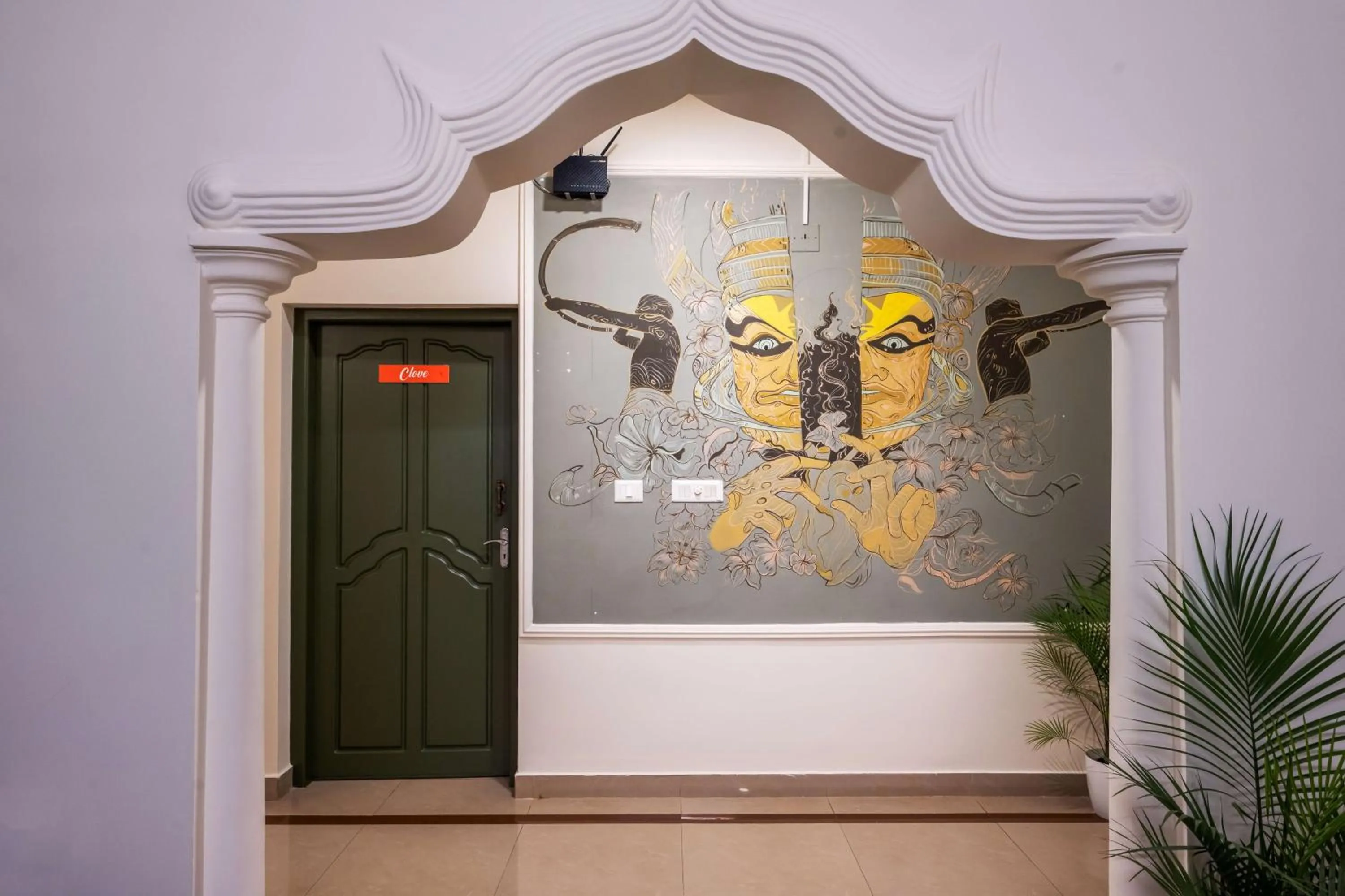 Decorative detail in Zostel Kochi, Fort Kochi