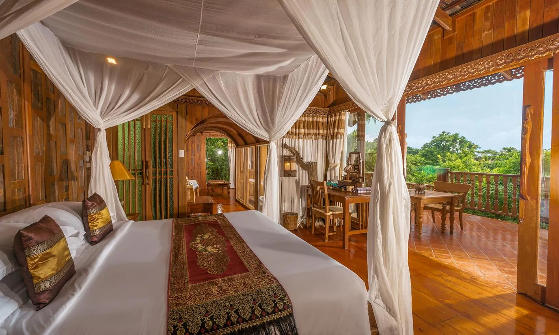 Bed in Santhiya Koh Phangan Resort and Spa