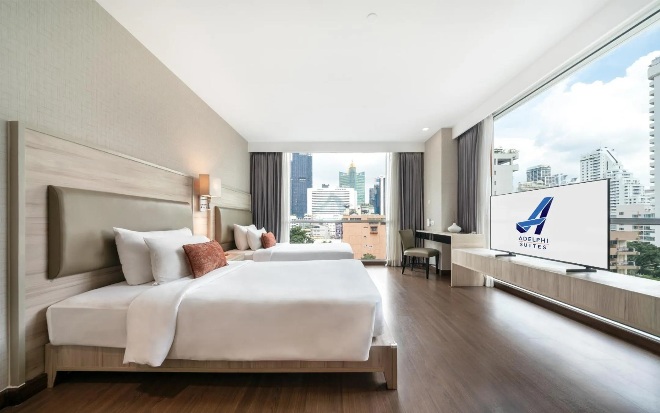 View (from property/room), Bed in Adelphi Suites Bangkok
