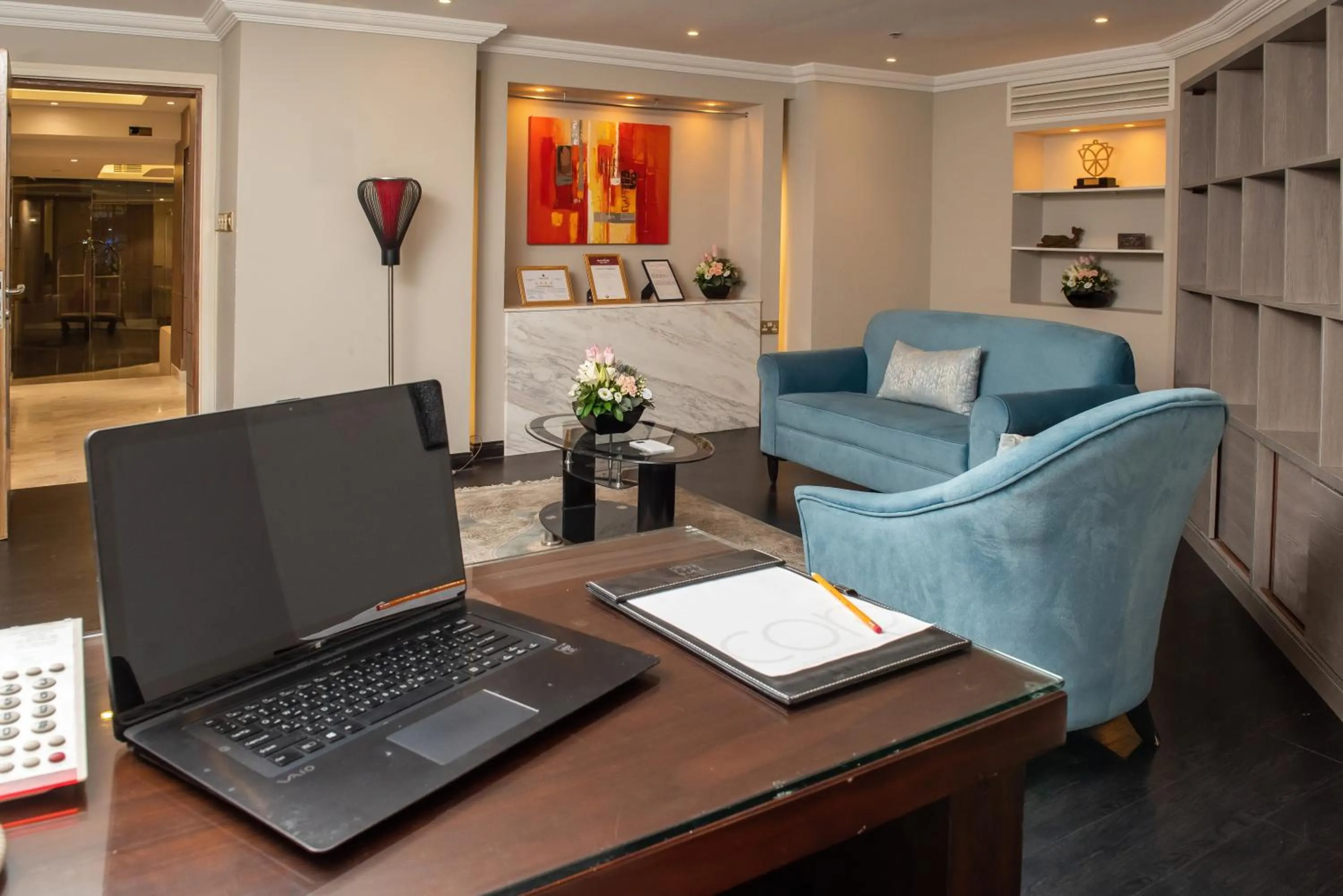 Seating area in Corp Executive Hotel Doha Suites