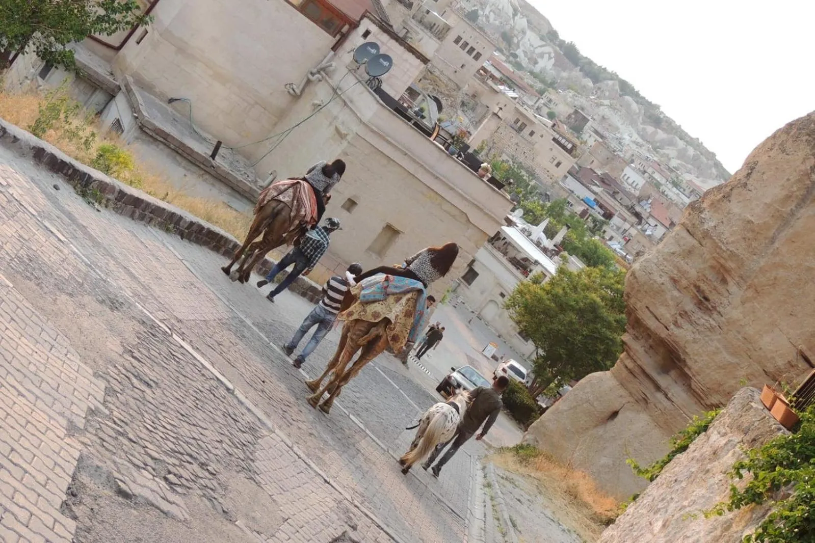 People in Cappadocia Ozbek Stone House