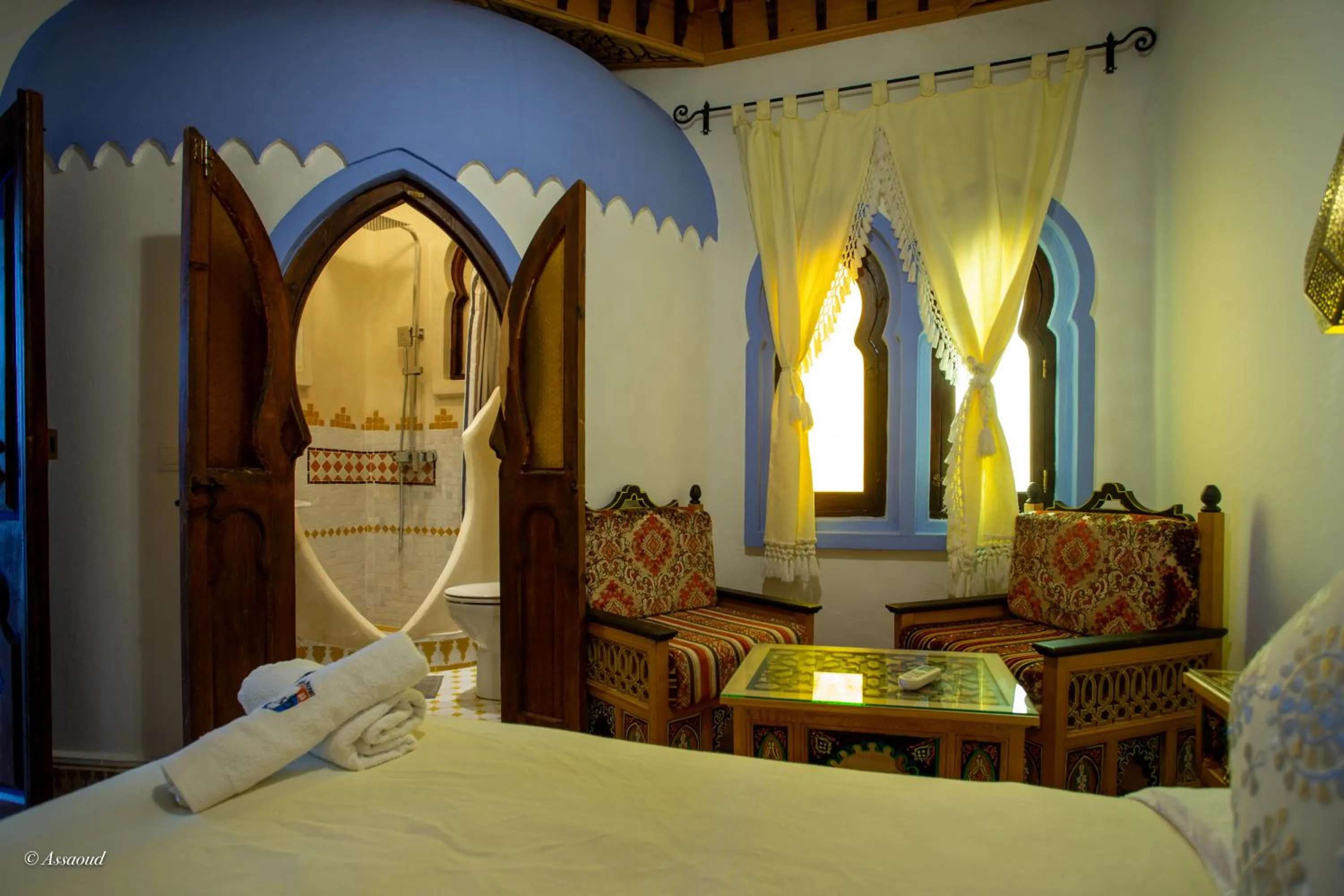 Bed in Hotel Dar Mounir