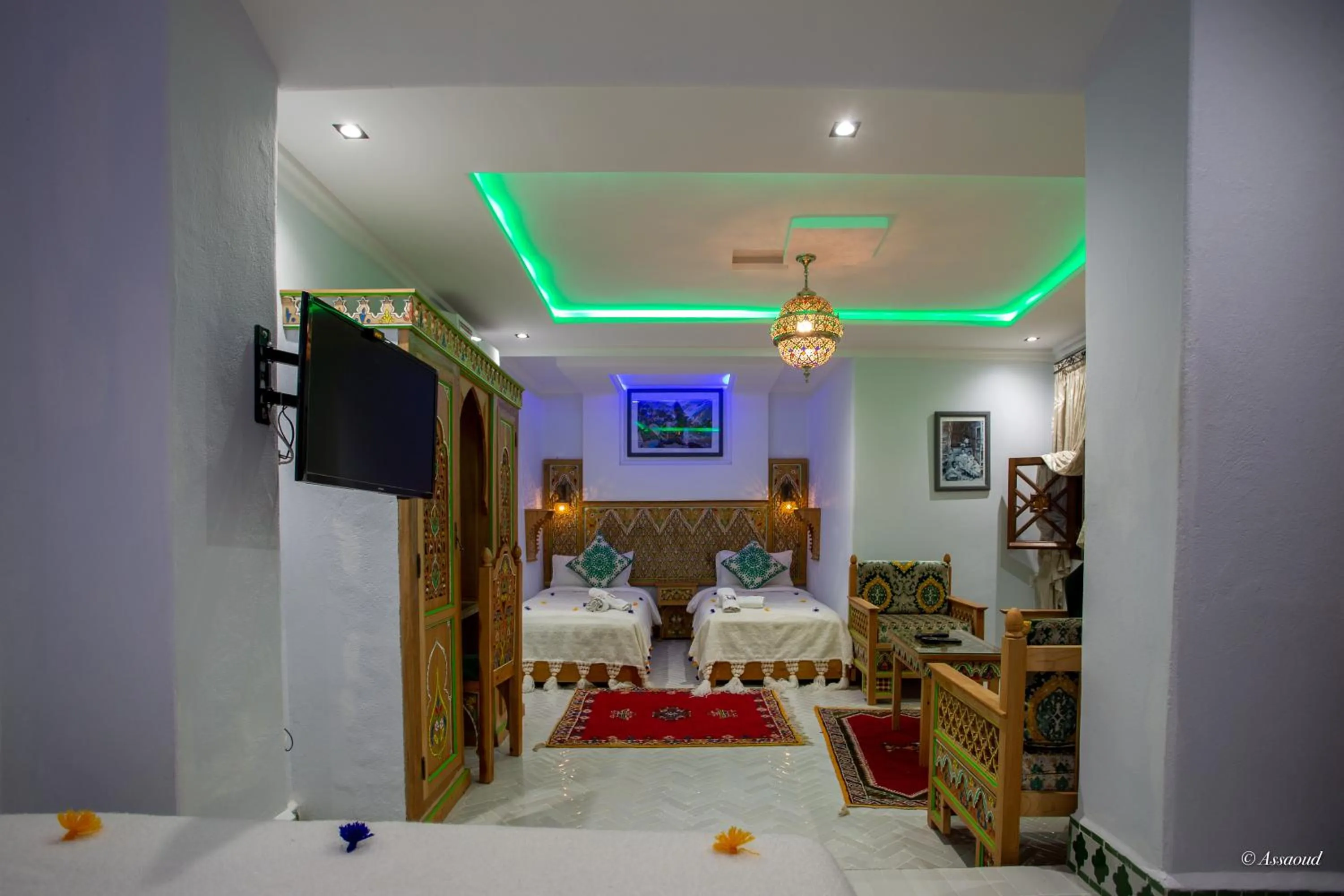 Bed in Hotel Dar Mounir