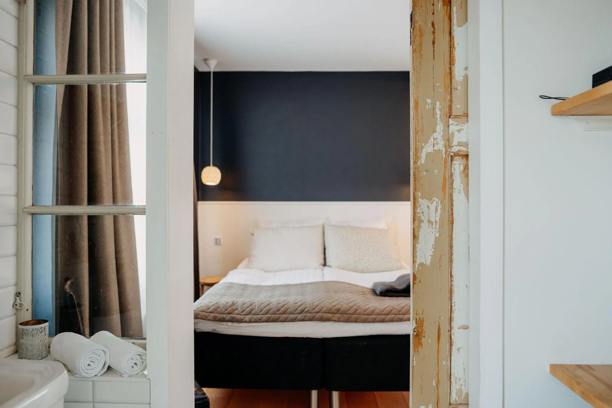 Bed in Lillan Hotel & Kök