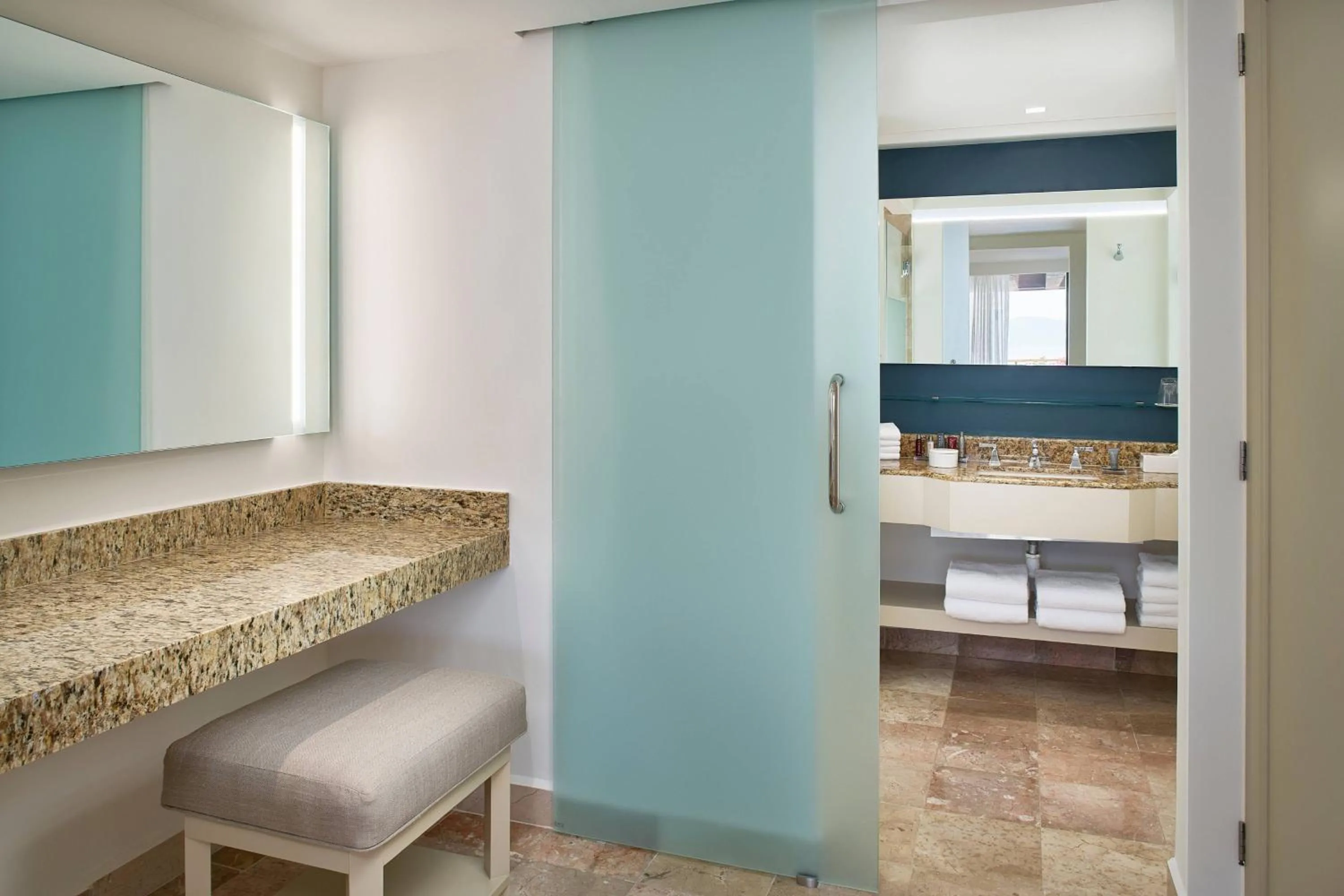 Bathroom, Bed in Marriott Puerto Vallarta Resort & Spa