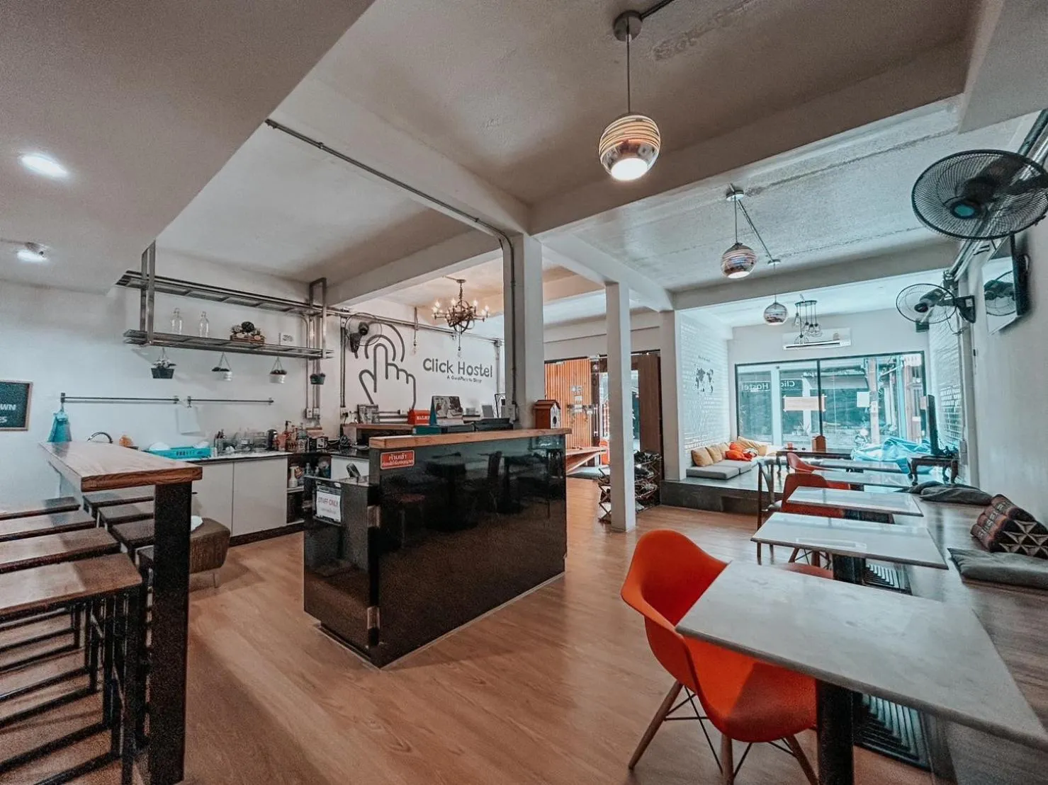 Living room in Click Hostel