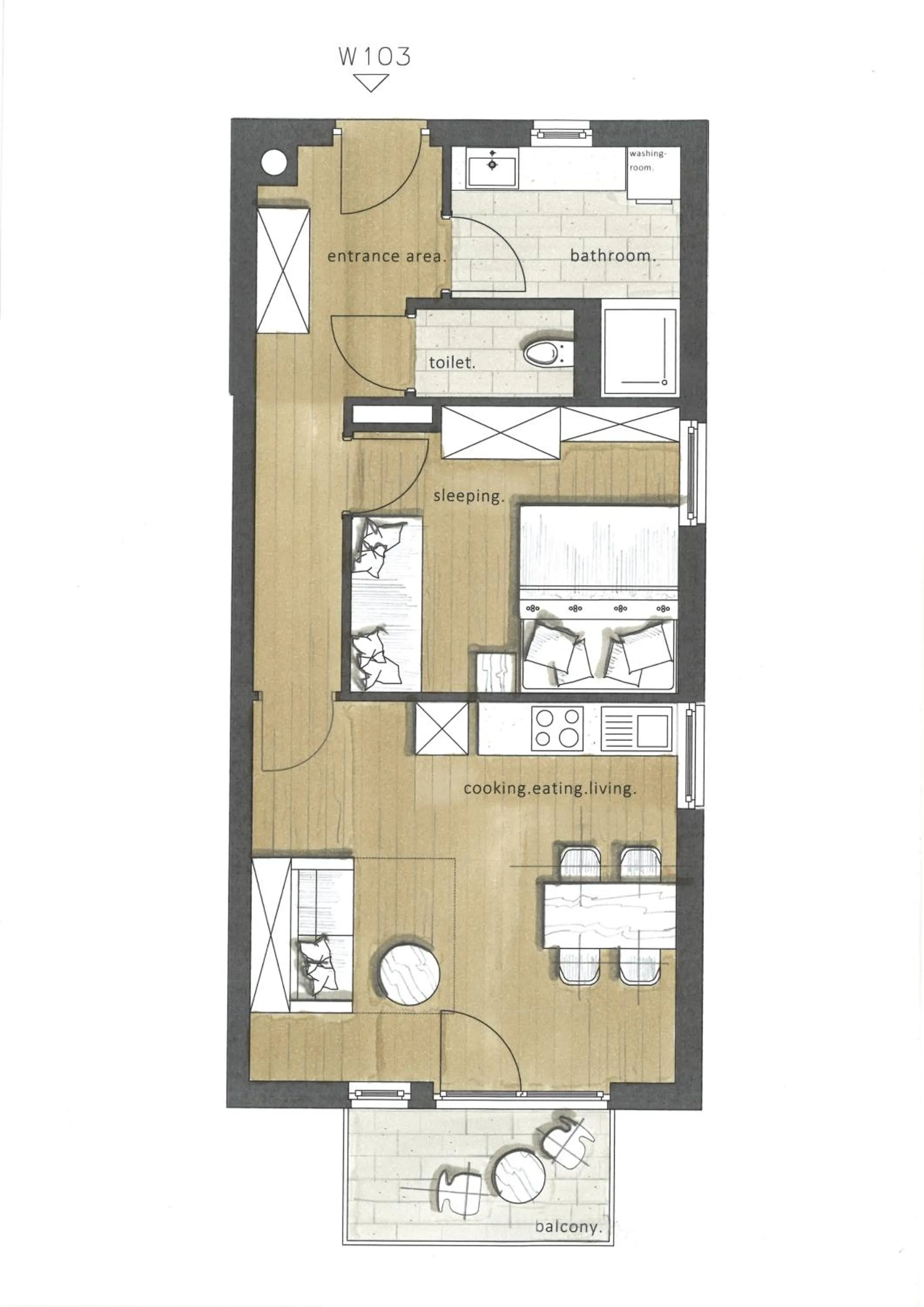 Floor plan in HOMEBOUND APARTMENTS Salzburg City II - contactless check-in